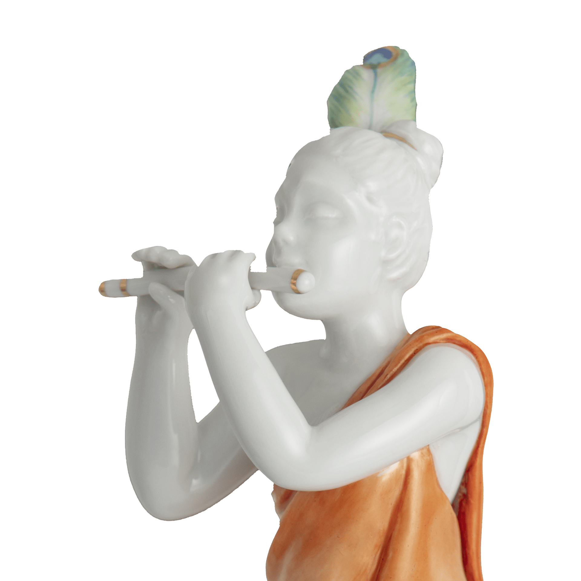 Porzellanfigur Krishna, bunt und gold staffiert, H 16,5 cm | Meissen Einzelplastik 900300 - 73954 - Meissen Weimar