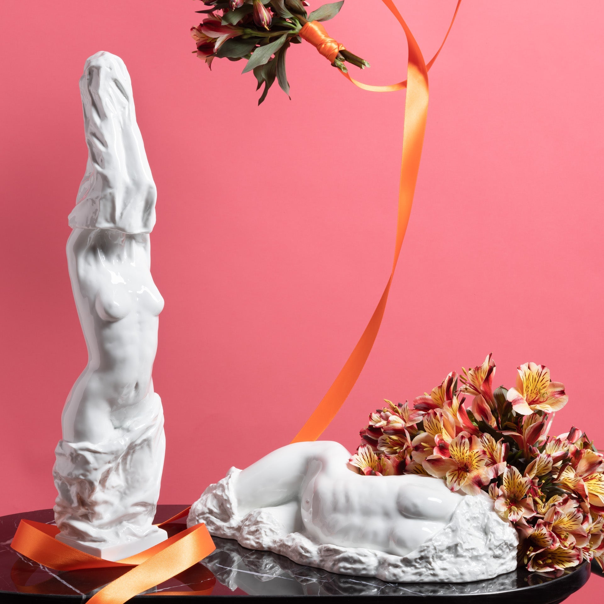 Porzellanfigur, Weiß, H 46 cm | Meissen Figuren Individuell 000001 - 90304 - Meissen Weimar