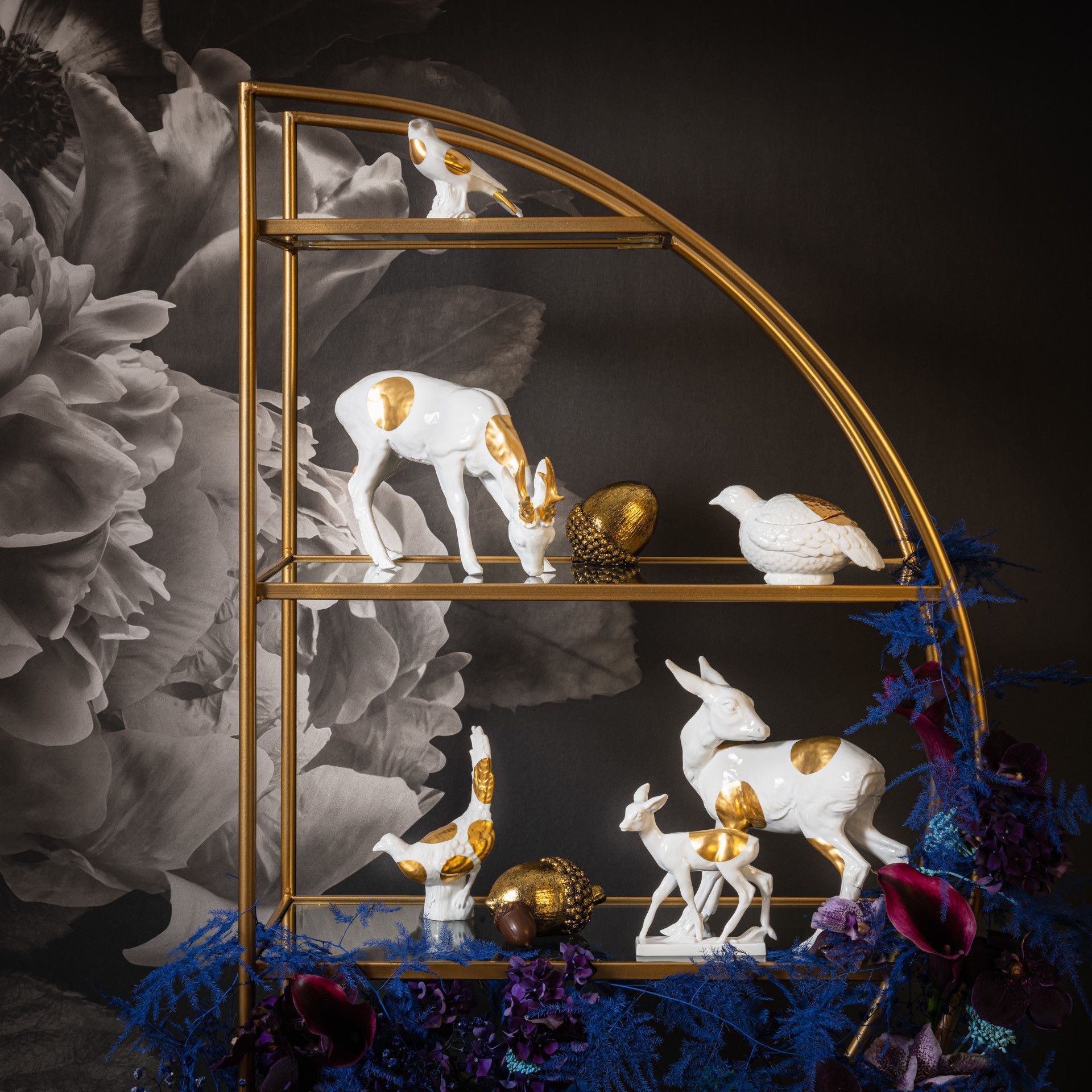 Reh, Gold staffiert, H 22 cm | Meissen Einzelplastik 900200 - 78715 - Meissen Weimar