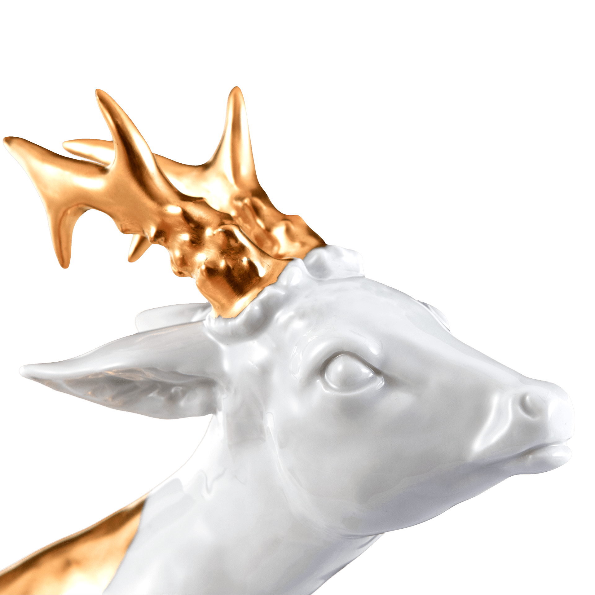 Rehbock, Gold staffiert, H 17 cm | Meissen Einzelplastik 900200 - 78716 - Meissen Weimar