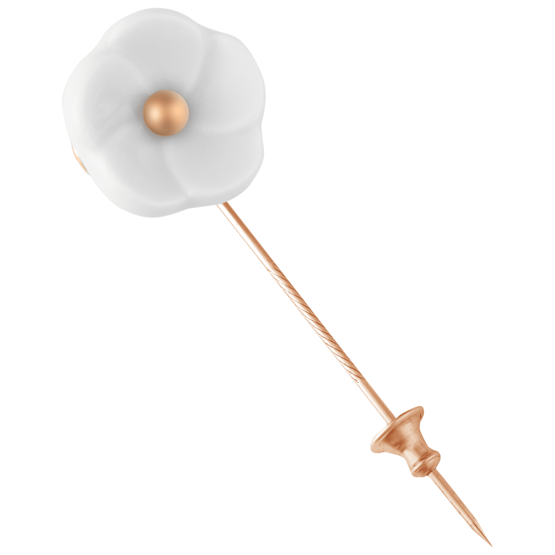 Reversnadel 1739, Blüte M mit Goldkugel, 925 Silber rosé vergoldet | Meissen Royal Blossom Collection MPJ60BL12000 - Meissen Weimar