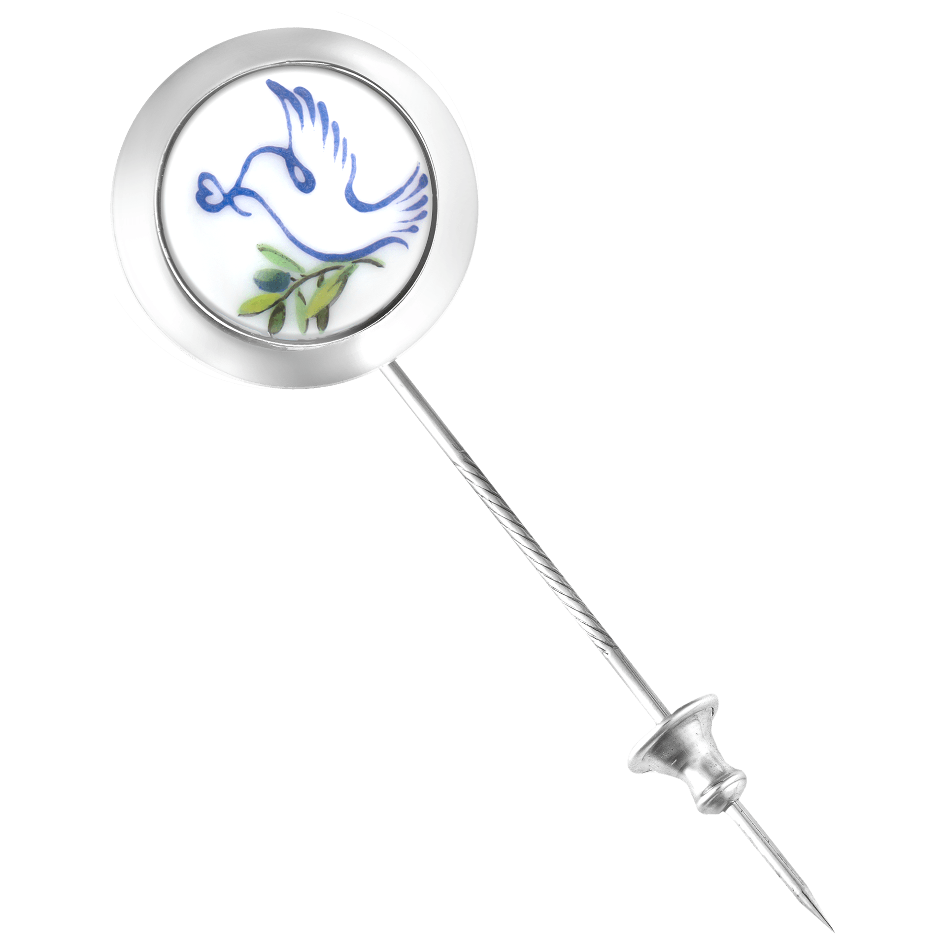 Reversnadel Taube mit Olivenzweig, Ø 1,8 cm | Meissen Geschenke mpj60toz930c - Meissen Weimar