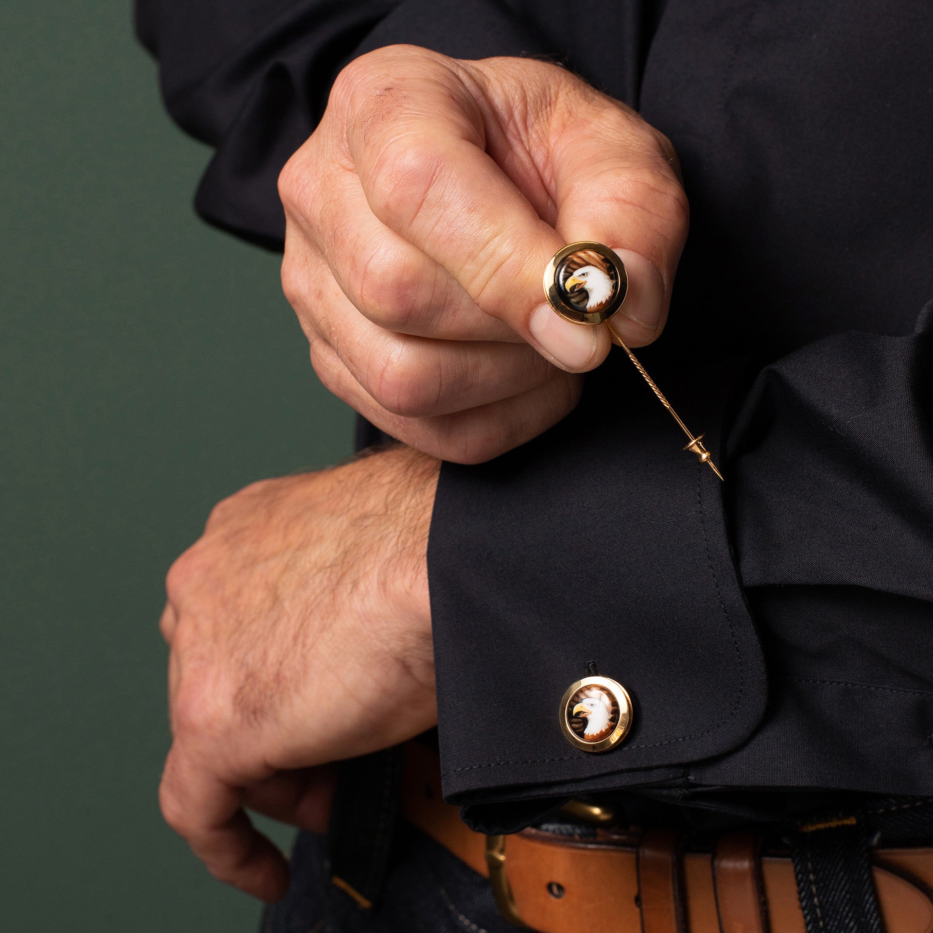 Reversnadel Weißkopfseeadler Silber 925 vergoldet Ø 1,8 cm | Meissen Geschenke mpj60ad830c - Meissen Weimar