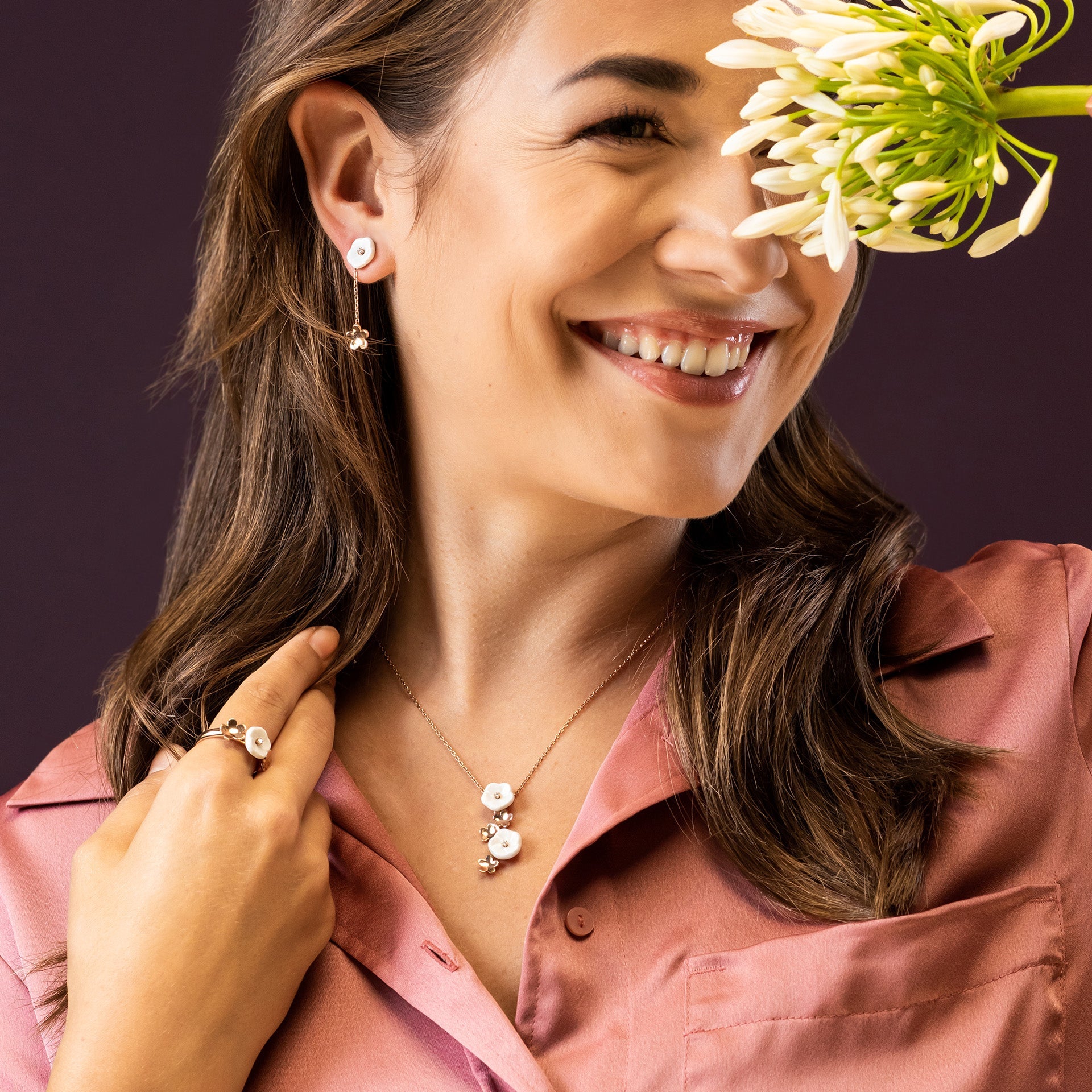 Ring 1739 Royal Blossom Bouquet, Gelbgold 750, Brillant 0,02 ct | Meissen Royal Blossom Collection mpj10bl38600 - Meissen Weimar