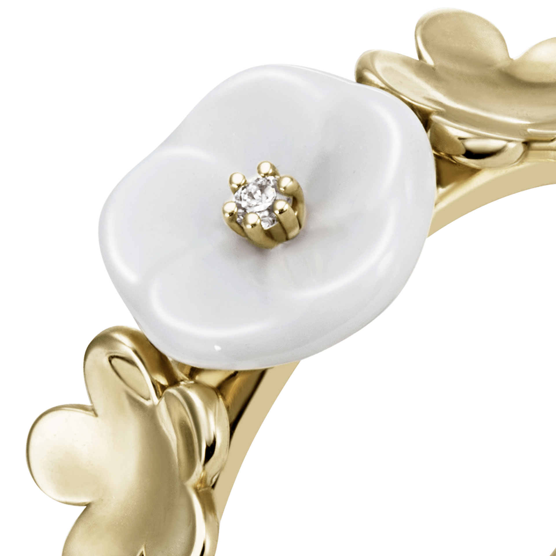 Ring 1739 Royal Blossom Bouquet, Gelbgold 750, Brillant 0,02 ct | Meissen Royal Blossom Collection mpj10bl38600 - Meissen Weimar