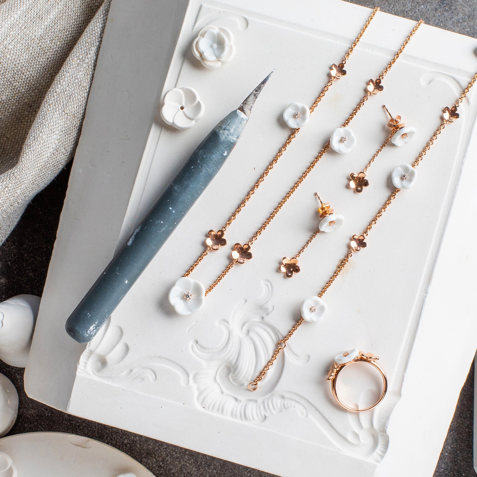 Ring Royal Blossom Bouquet, Roségold 750, 5 g | Meissen Royal Blossom Collection mpj10bl18600 - Meissen Weimar