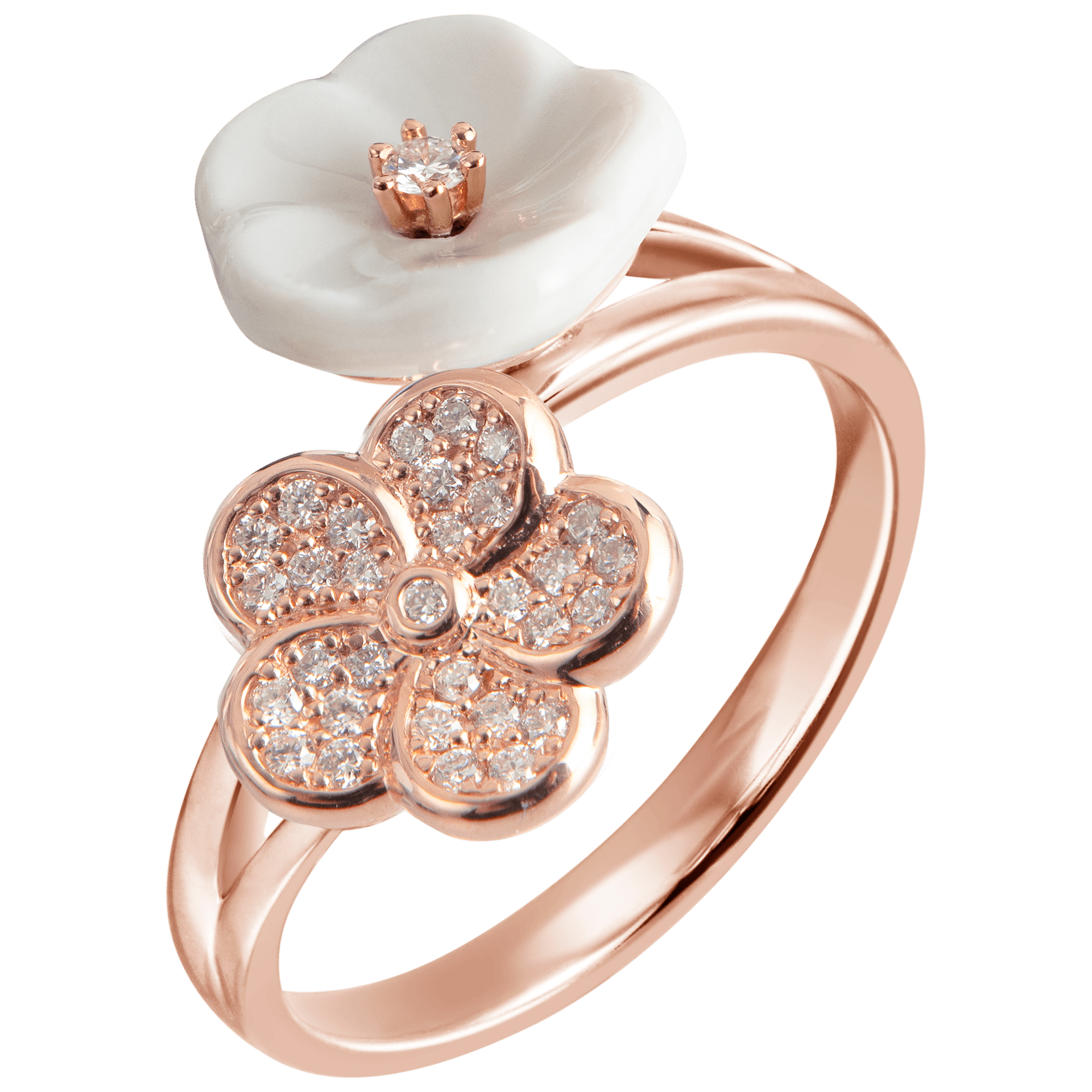Ring Royal Blossom Pavé, Roségold 750, 5 g | Meissen Royal Blossom Collection mpj10bl17500 - Meissen Weimar