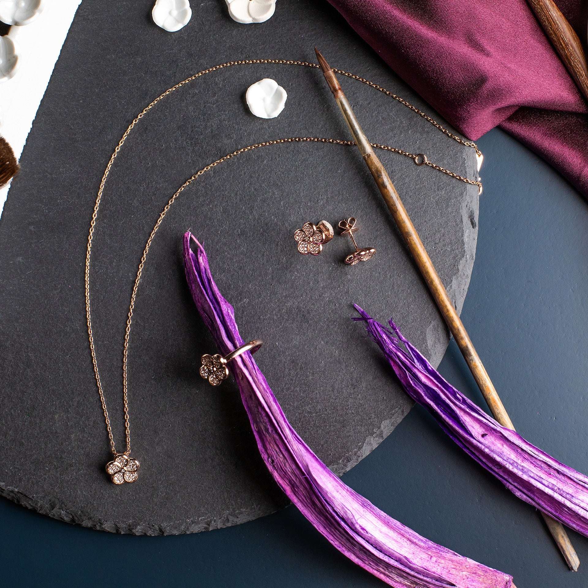 Ring Royal Blossom Pavé Roségold 750 | Meissen Royal Blossom Collection mpj10bp19900 - Meissen Weimar