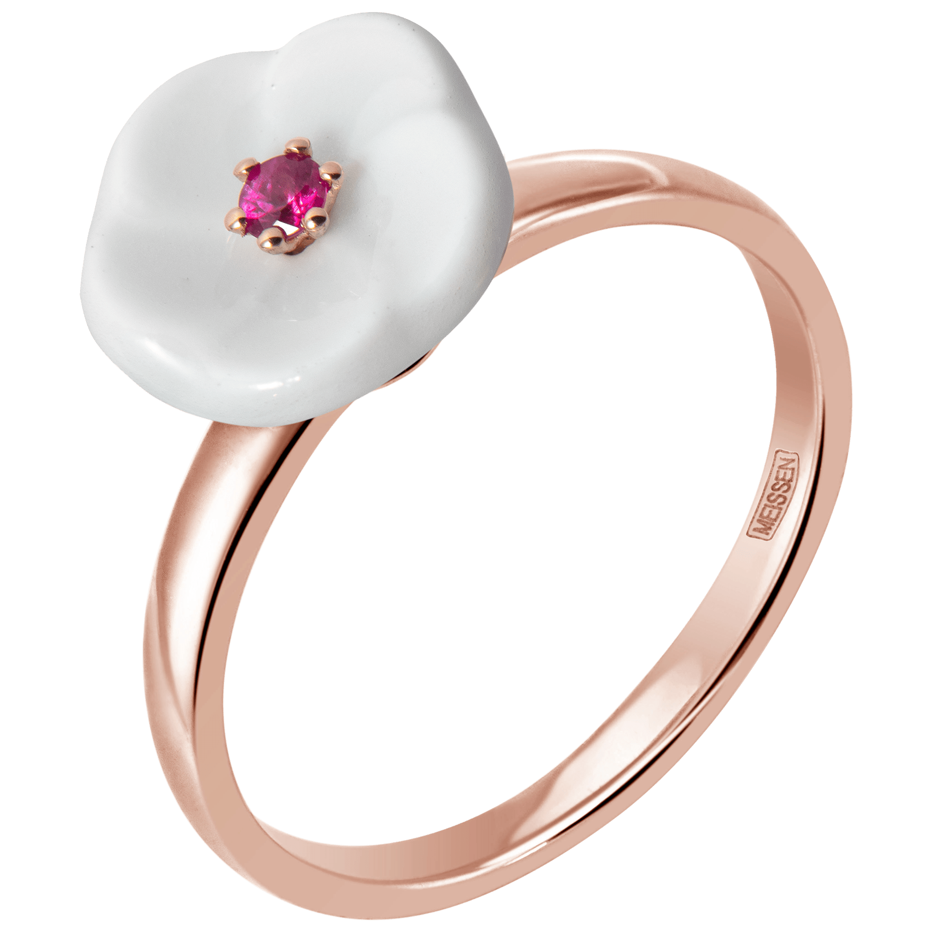 Ring Royal Blossom Rubin, Roségold 750, Gewicht 3 g | Meissen Royal Blossom Collection mpj10bl11900 - Meissen Weimar