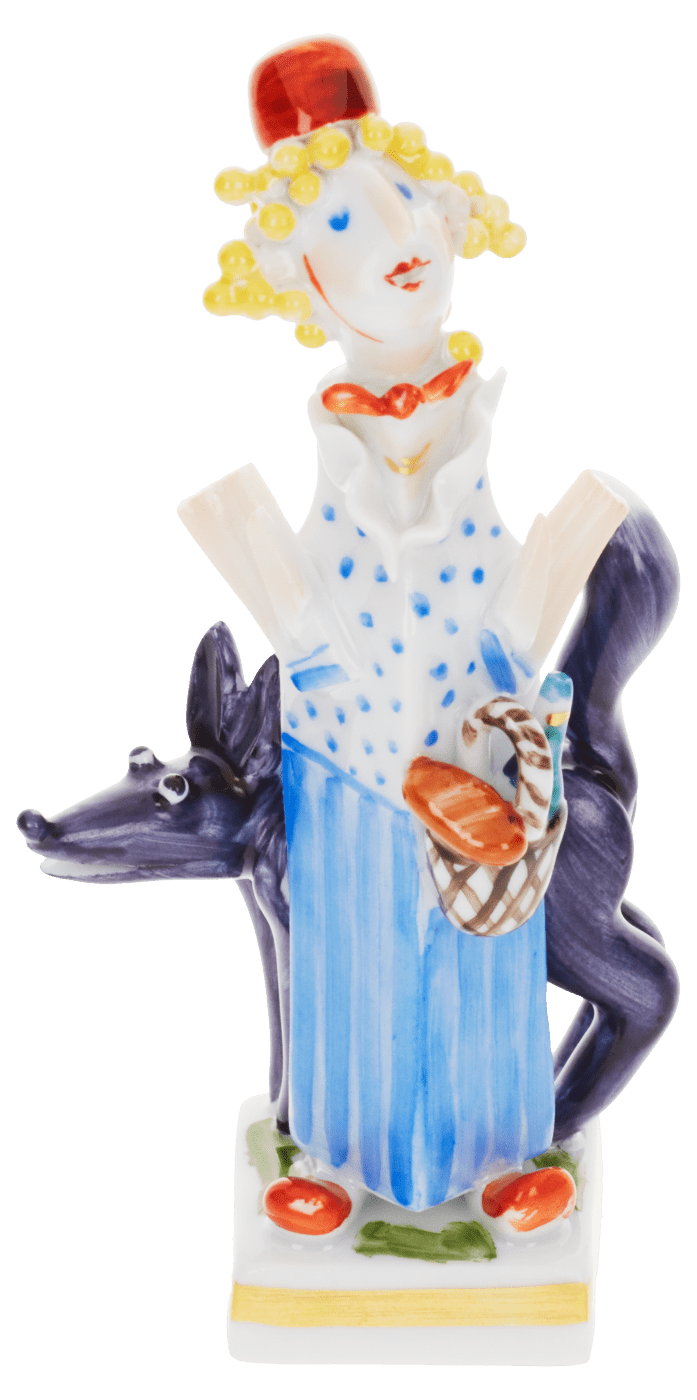 Rotkäppchen, Bunt und gold staffiert - , H 8,5 cm | Meissen Miniaturfiguren - Edition 900300 - 81991 - Meissen Weimar