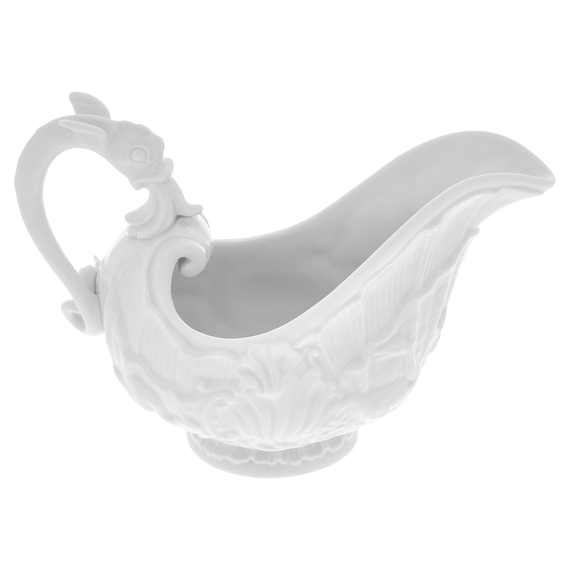 Sauciere, Delphinhenkel, Weiß, V 0,25 l | Meissen Schwanendessin 000001 - 05228 - Meissen Weimar