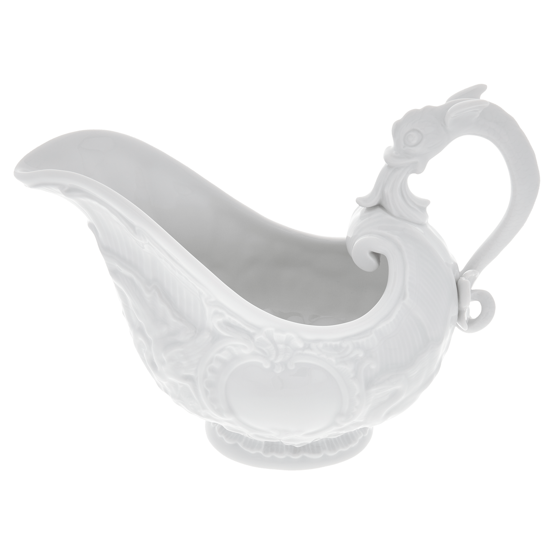 Sauciere, Delphinhenkel, Weiß, V 0,25 l | Meissen Schwanendessin 000001 - 05228 - Meissen Weimar