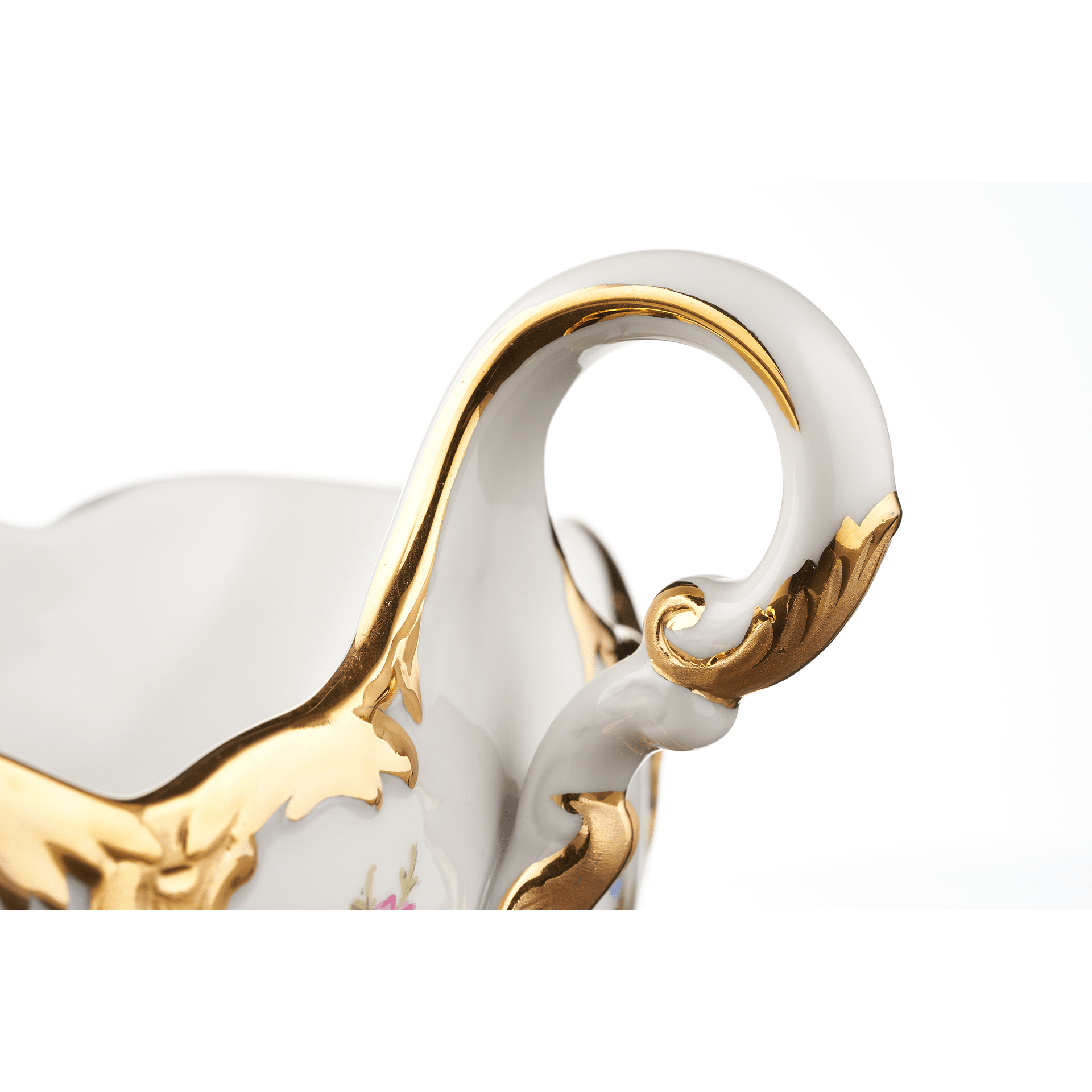 Sauciere, gestreute Blümchen, königsblau glasiert, Goldbronze, V 0,45 l | Meissen B - Form 011079 - 15228 - Meissen Weimar