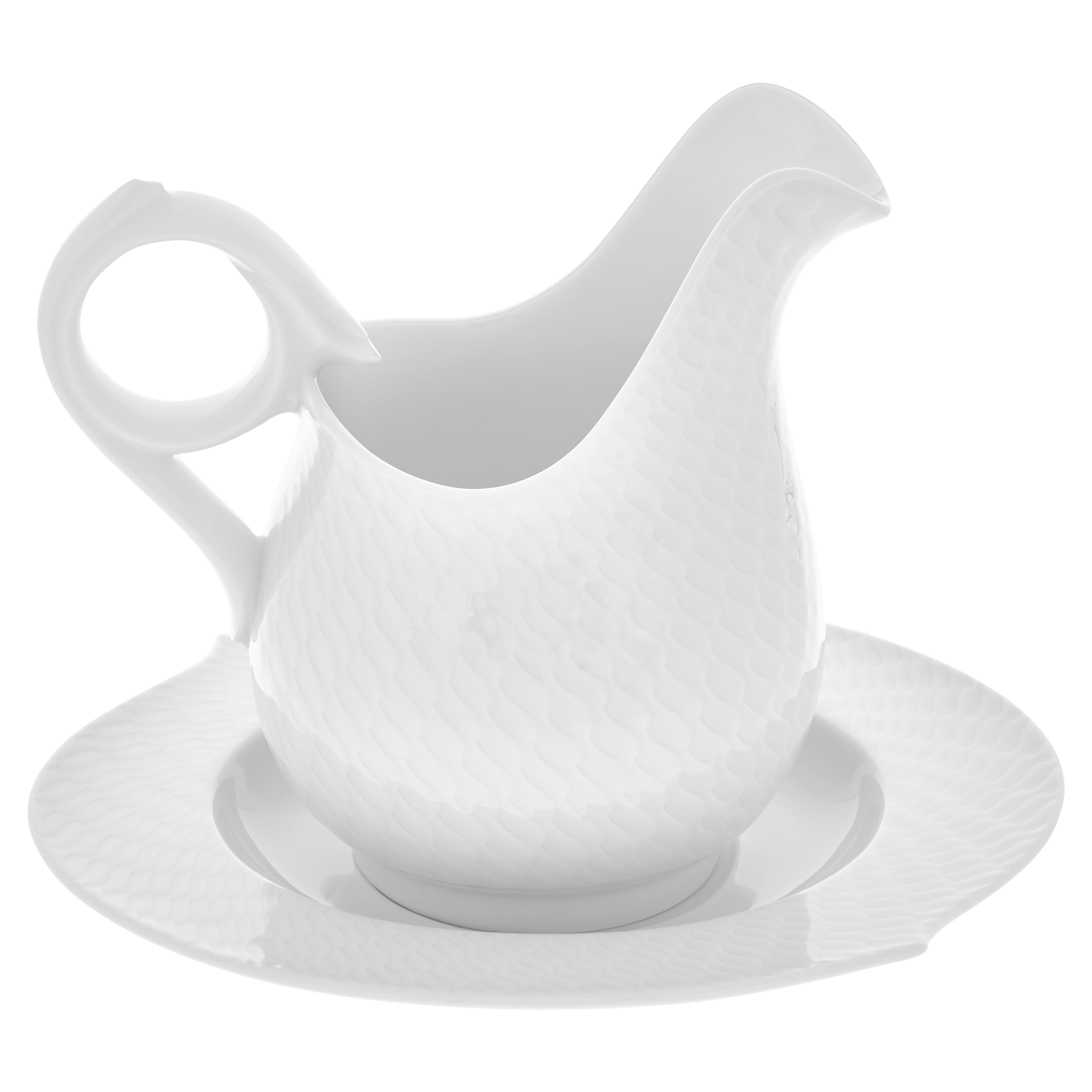 Sauciere, Weiß, V 0,45 l | Meissen Wellenspiel Relief 000001 - 29225 - Meissen Weimar