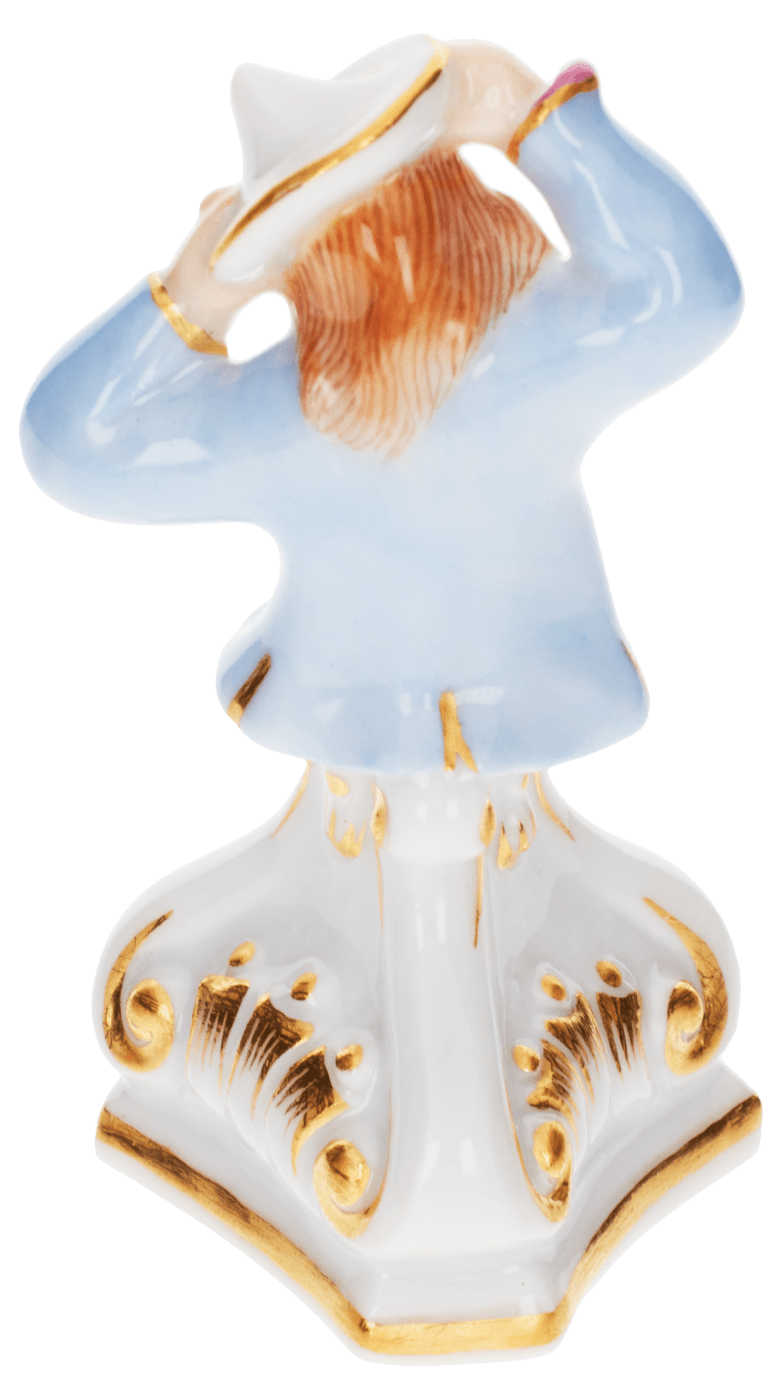 Schach Bauer, bunt und gold staffiert, H 4.8 cm | Meissen Figuren Individuell 900300 - 60705 - Meissen Weimar