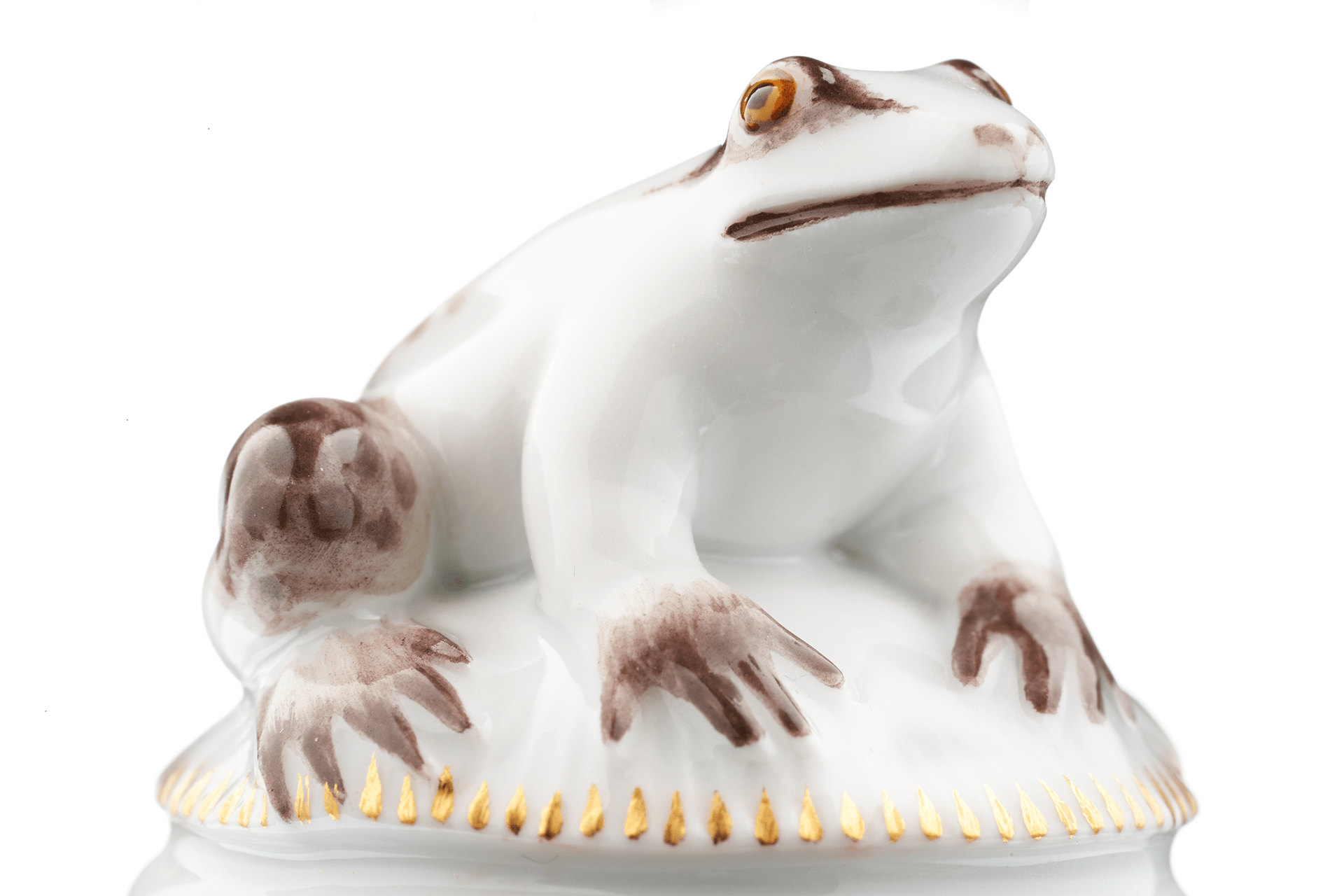 Schachfigur Bauer Frösche, gold staffiert, H 3 cm | Meissen Figuren - Edition Spassvogel 900300 - 60741 - Meissen Weimar