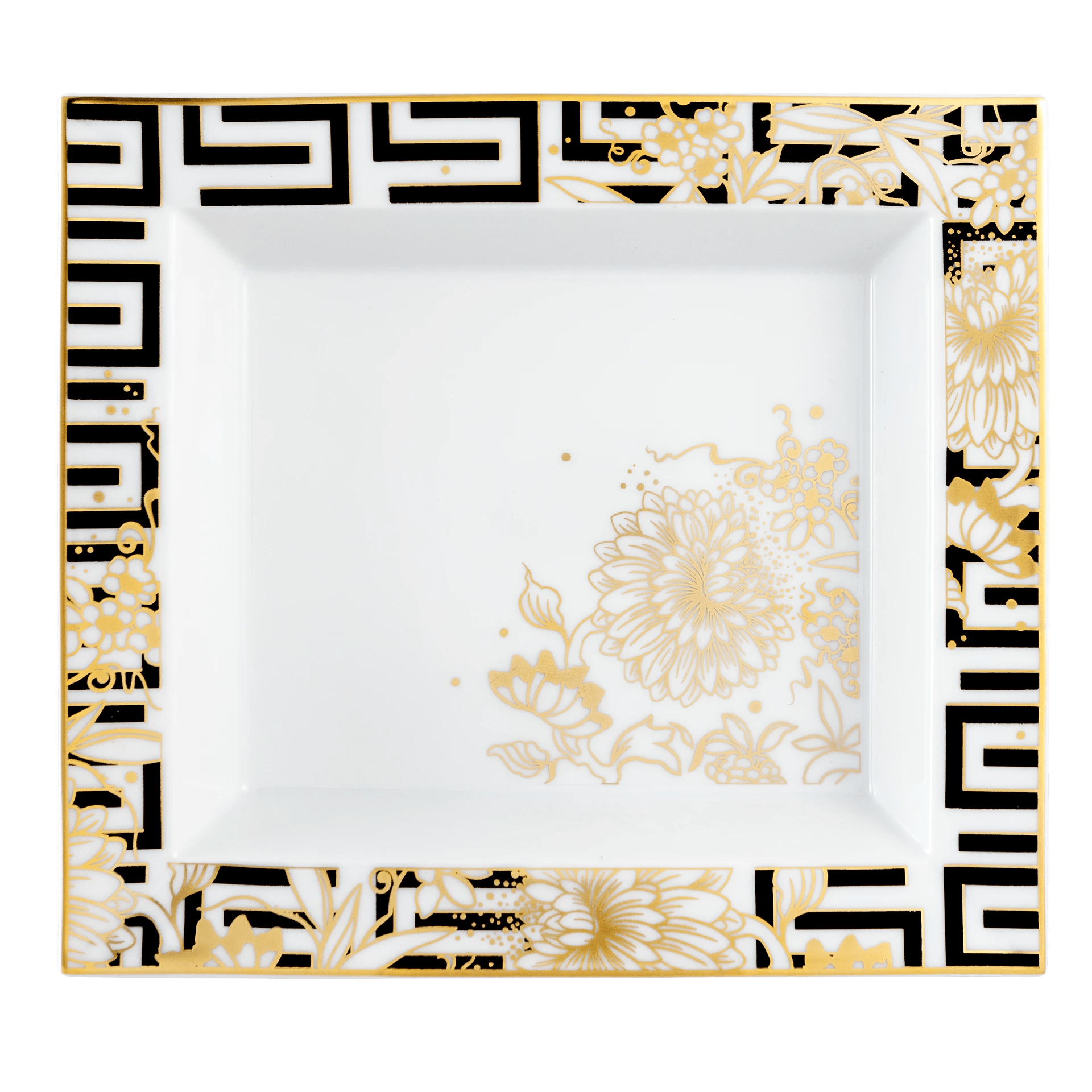 Schale eckig, groß, "Golden Onion Style", 21 x 18,5 cm | The Meissen Vide - Poche - Collection 79B603 - 53274 - Meissen Weimar