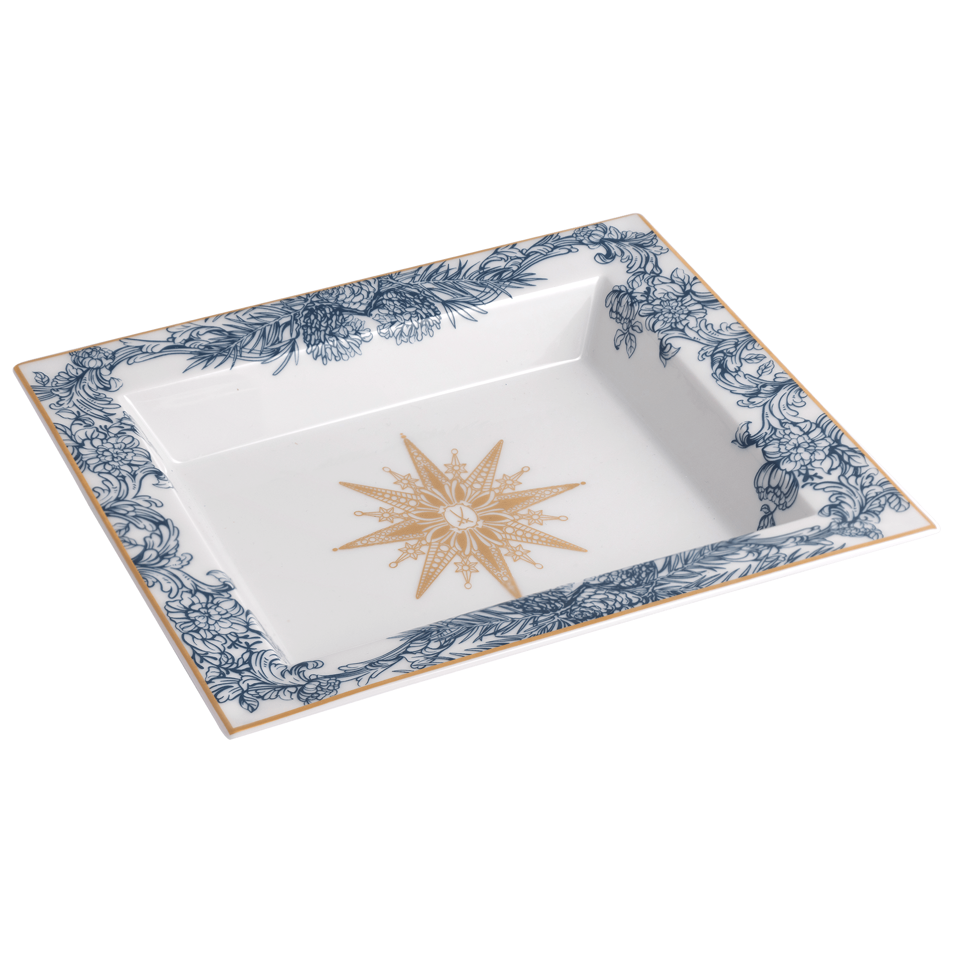 Schale, eckig, groß, "Meissen Christmas Star", blau, 21 x 18,5 cm | The Meissen Vide - Poche - Collection 79A940 - 53274 - Meissen Weimar
