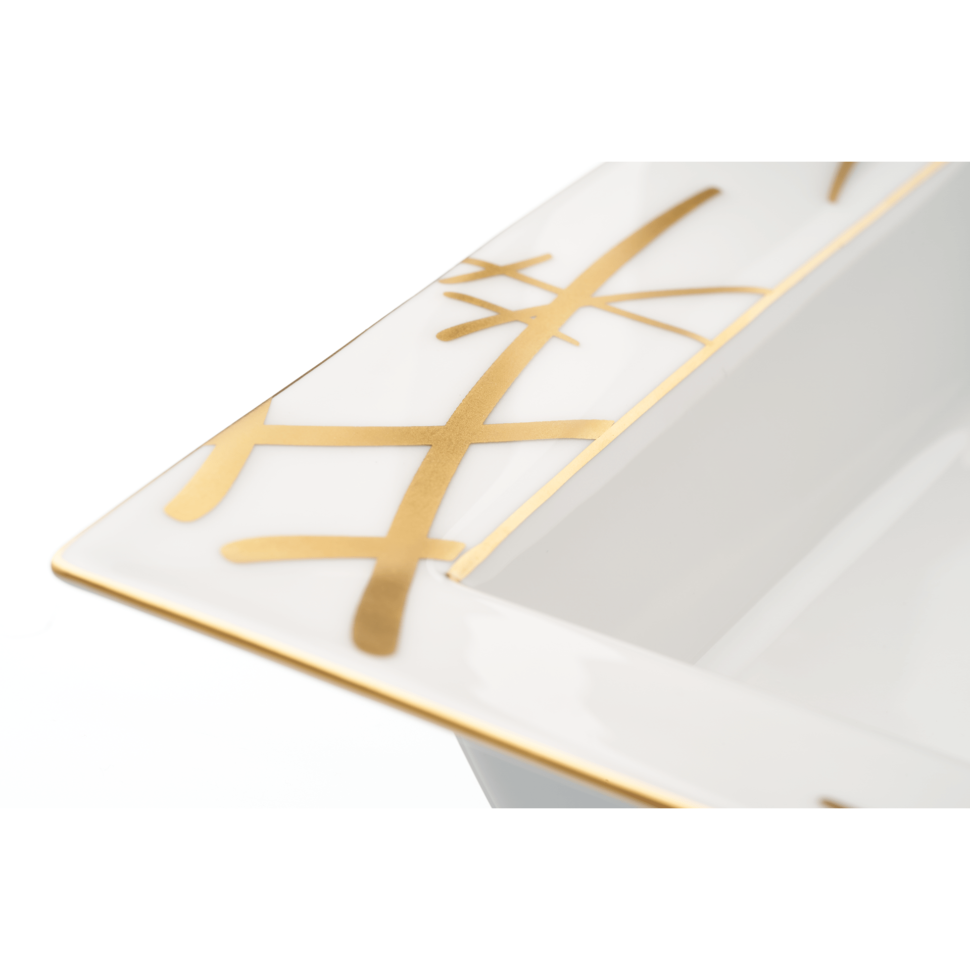 Schale eckig, groß, "Swords Gold - Schwerterdekor, 21x18,5 cm | The Meissen Vide - Poche - Collection 77A042 - 53274 - Meissen Weimar