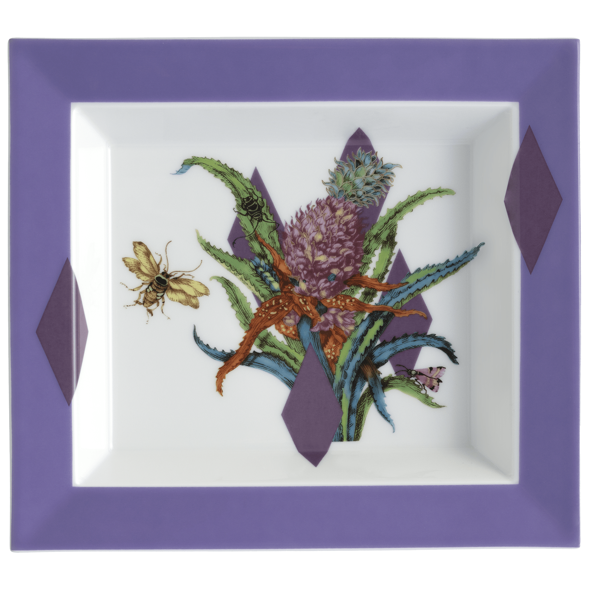 Schale eckig, groß,"Exotic Purple", 21 x 18,5 cm | The Meissen Vide - Poche - Collection 79A458 - 53274 - Meissen Weimar