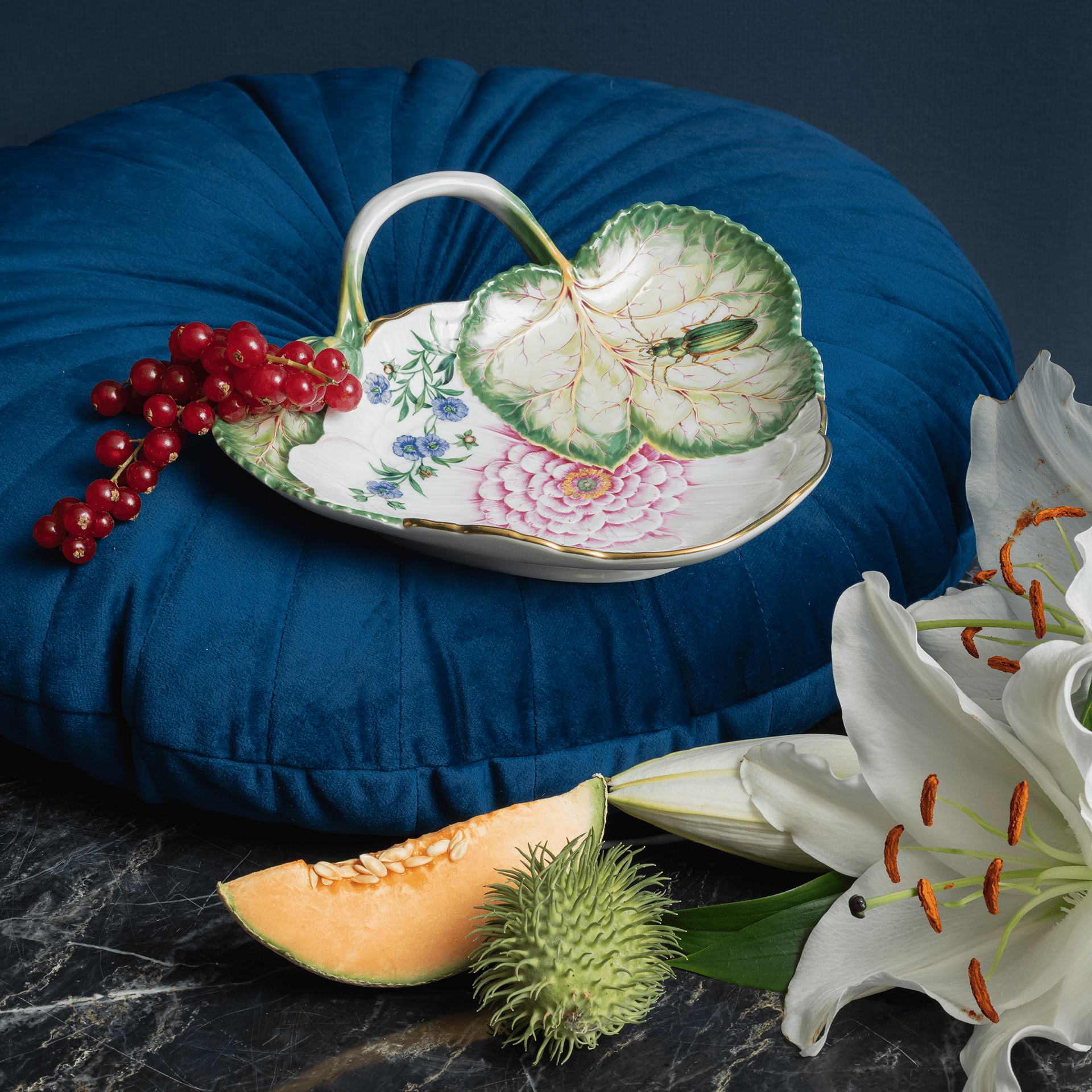 Schale eckig, klein, 21 x 19 cm | Meissen Päonie 20A684 - 53264 - Meissen Weimar
