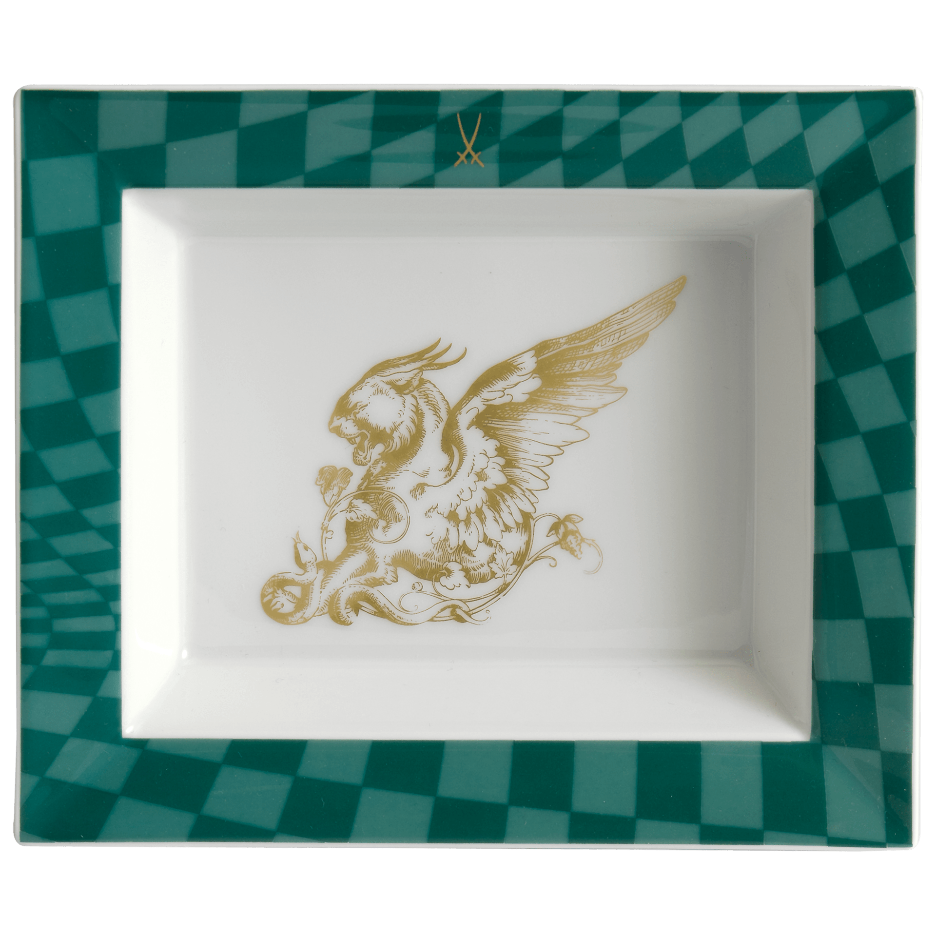 Schale eckig, mittel, Geflügelte Löwin, 16 x 13,5 cm | The Meissen Vide - Poche - Collection 79A888 - 53269 - Meissen Weimar