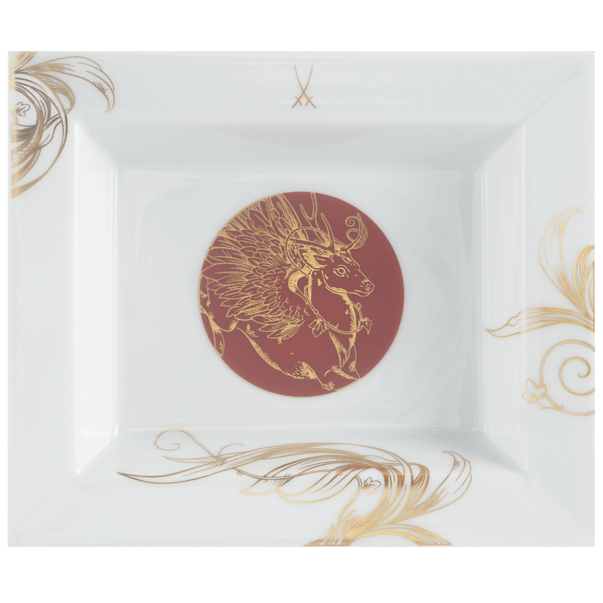 Schale eckig, mittel, "MEISSEN Christmas Peryton", 16 x 13,5 cm | The Meissen Vide - Poche - Collection 79B372 - 53269 - Meissen Weimar