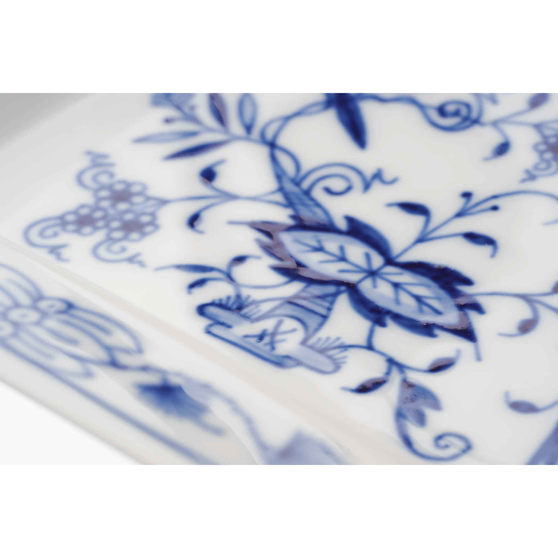 Schale eckig, mittel, "Zwiebelmuster", kobaltblau, weißer Rand, 16 x 13,5 cm | The Meissen Vide - Poche - Collection 800101 - 53269 - Meissen Weimar