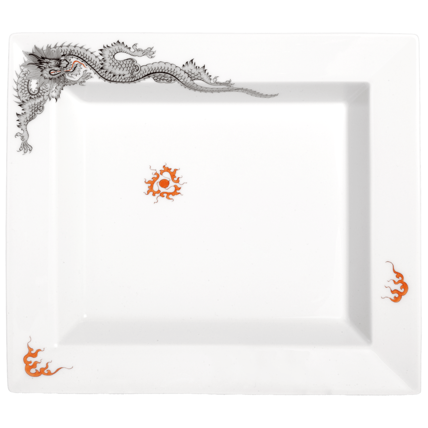 Schale, groß, Ming - Drache, schwarz, 21 x 18,5 cm | The Meissen Vide - Poche - Collection 33A173 - 53274 - Meissen Weimar