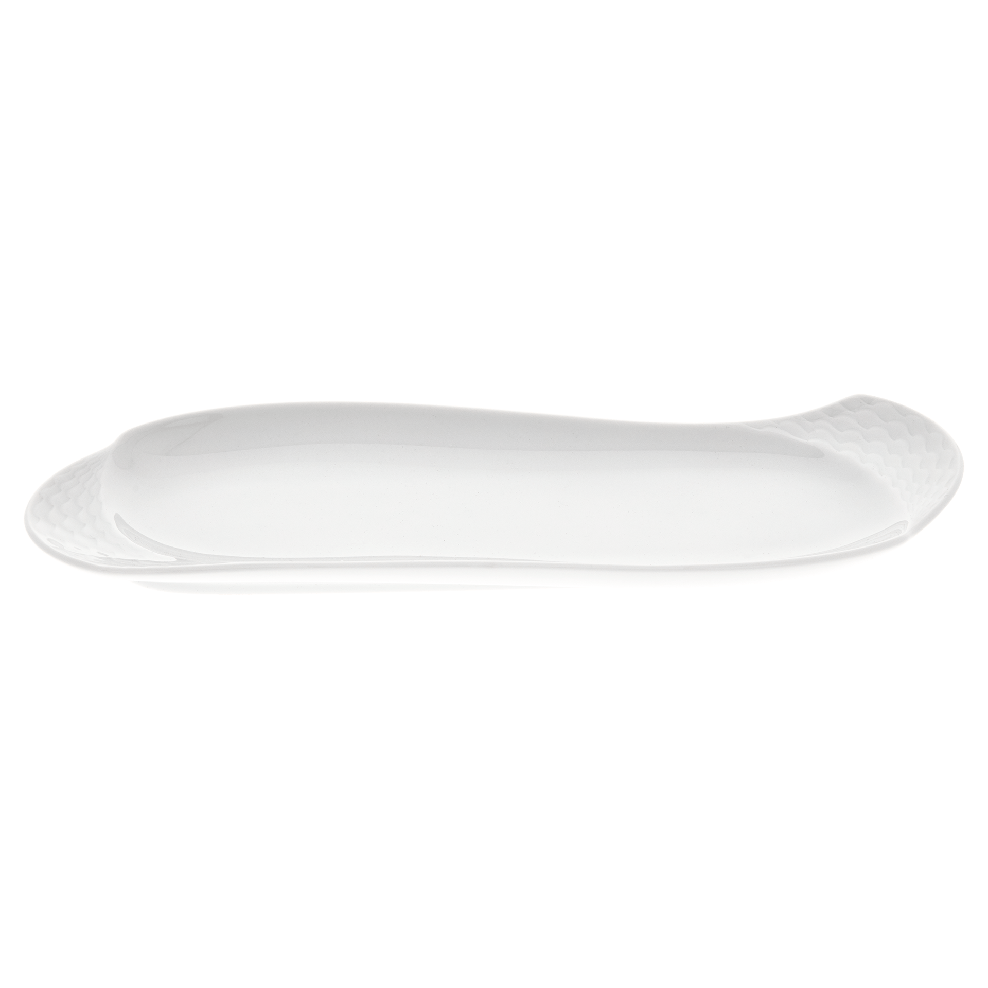 Schale, groß, Weiß, L 25,5 cm | Meissen Wellenspiel Relief 000001 - 53256 - Meissen Weimar