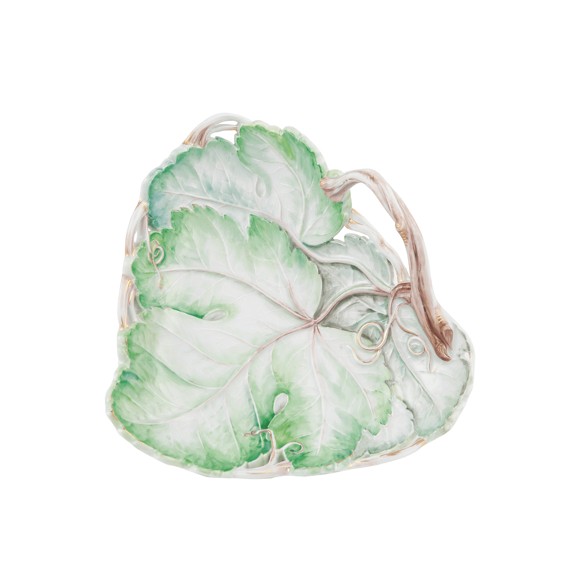 Schale in Blattform, L 21 cm, dunkelrot | Meissen Schuppenmuster 900384 - 53263 - Meissen Weimar