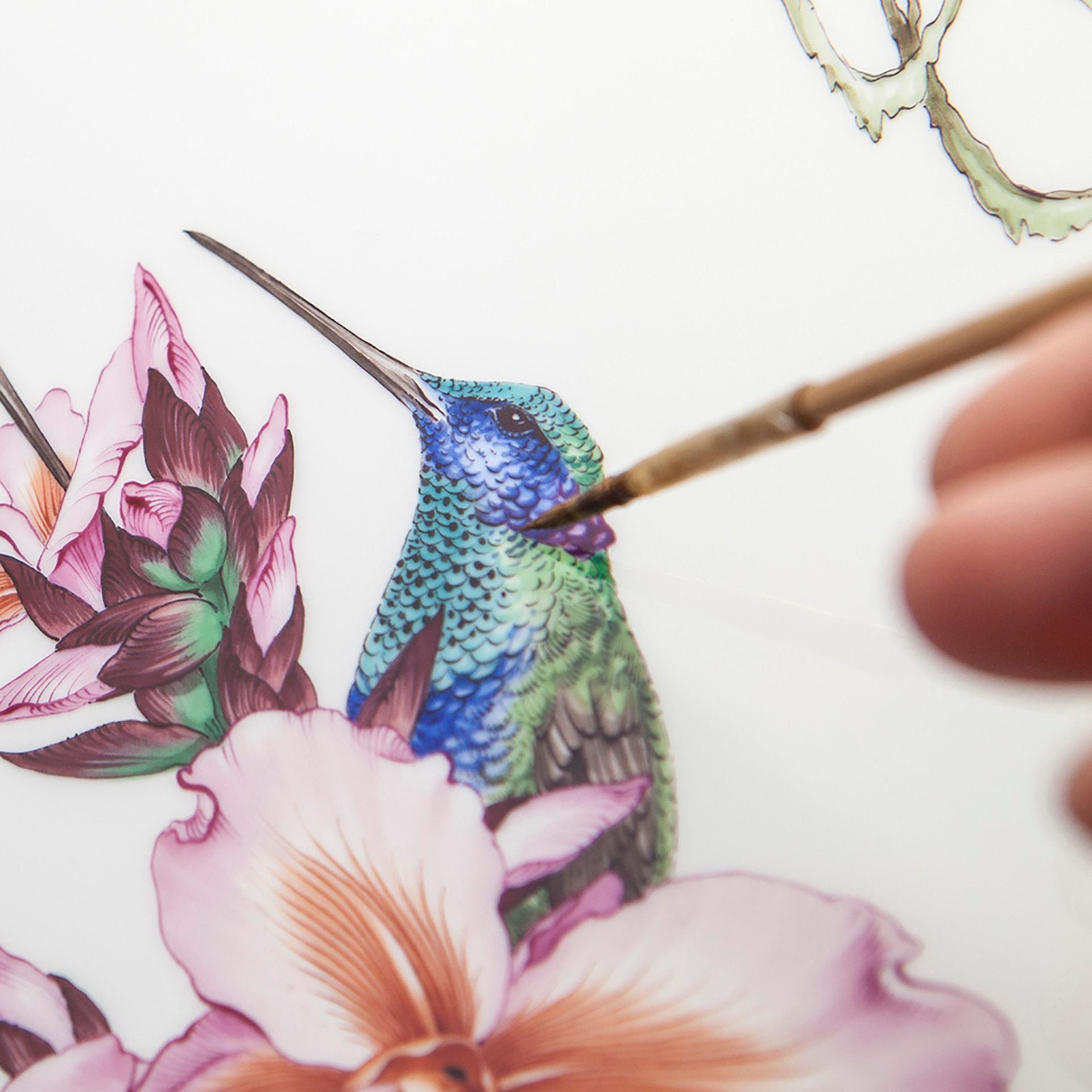 Schale Kolibri und Orchideen Ø 28,5 cm, limitiert | Meissen Limitierte Meisterwerke 603184 - 53273 - Meissen Weimar