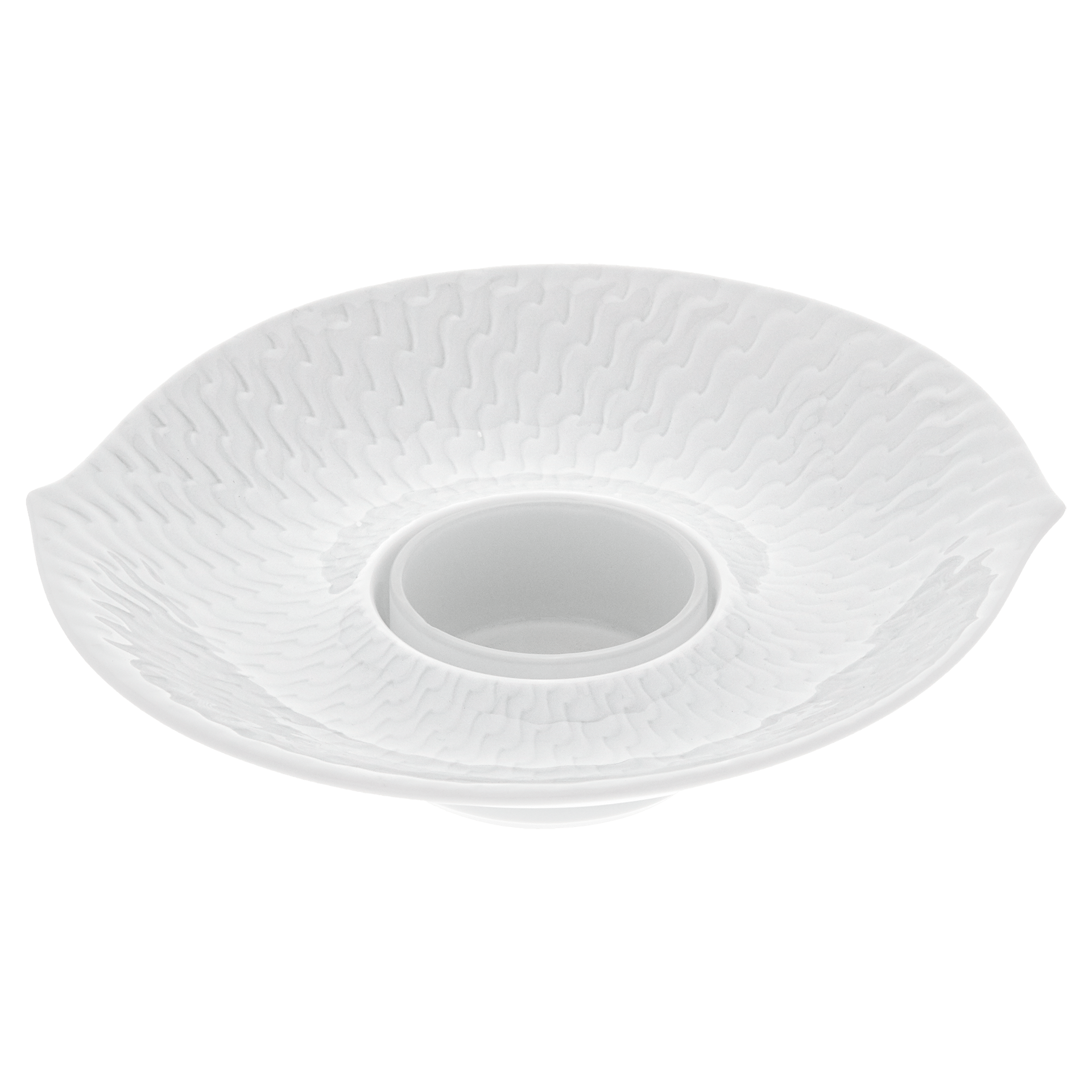 Schale mit Teelicht, Weiß, Ø 10,5 cm | Accessoires Meissen Wellenspiel Relief 000001 - 53N80 - Meissen Weimar