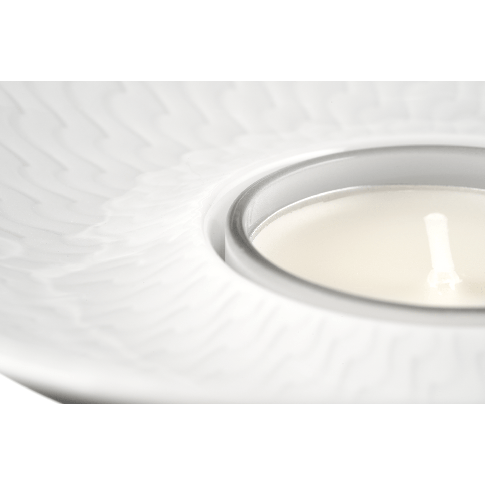 Schale mit Teelicht, Weiß, Ø 10,5 cm | Accessoires Meissen Wellenspiel Relief 000001 - 53N80 - Meissen Weimar