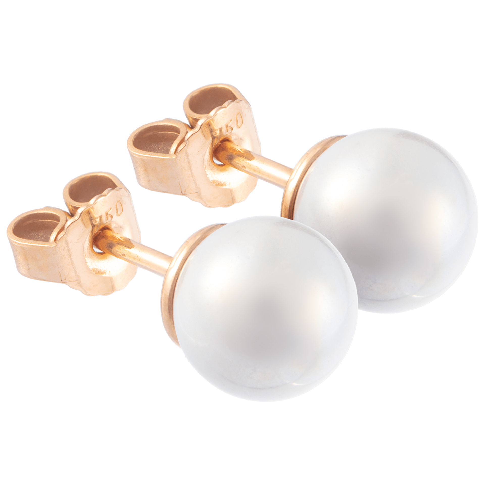 Schmuck - Set Pure White, Ohrstecker & Collier, 45 cm, Roségold 750 | Meissen Pearl Collection mpj80pcw10c3 - Meissen Weimar