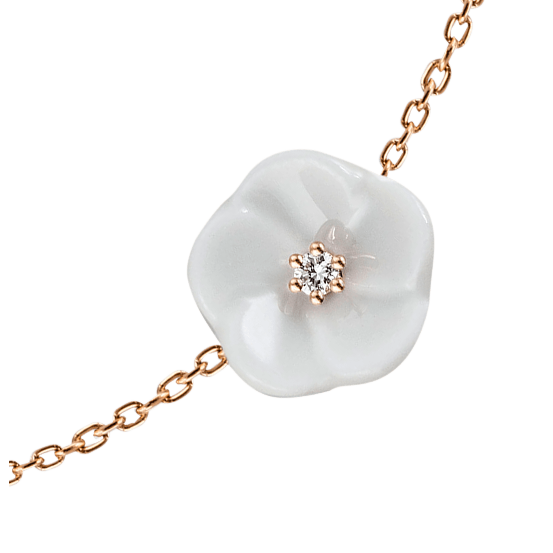 Schmuck Set Roségold 750 mit Porzellanblüten und Diamanten | Meissen Royal Blossom Collection mpj80bl116c5 - Meissen Weimar