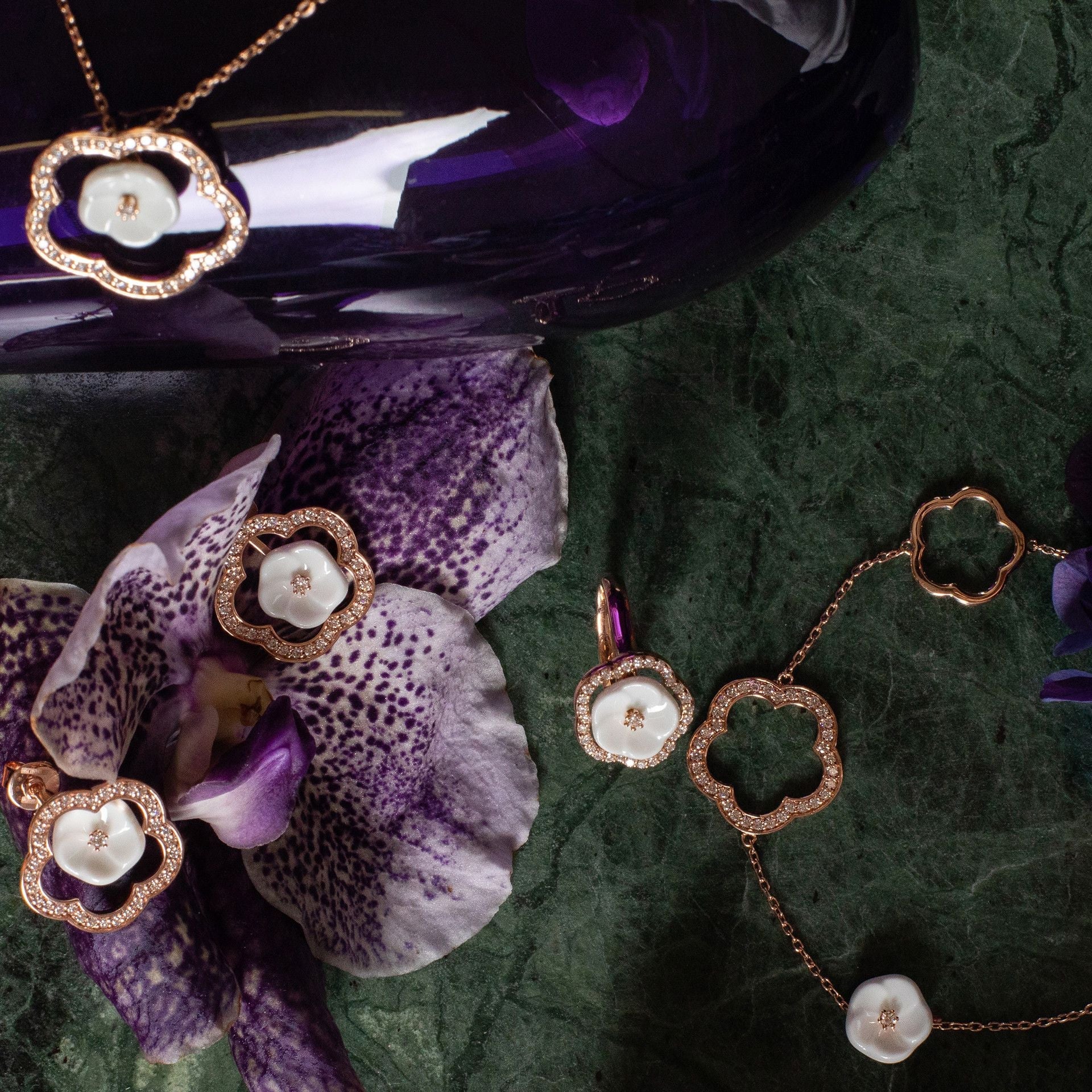 Schmuck - Set Royal Blossom Frame, 750 Roségold | Meissen Royal Blossom Collection mpj80bf168c4 - Meissen Weimar