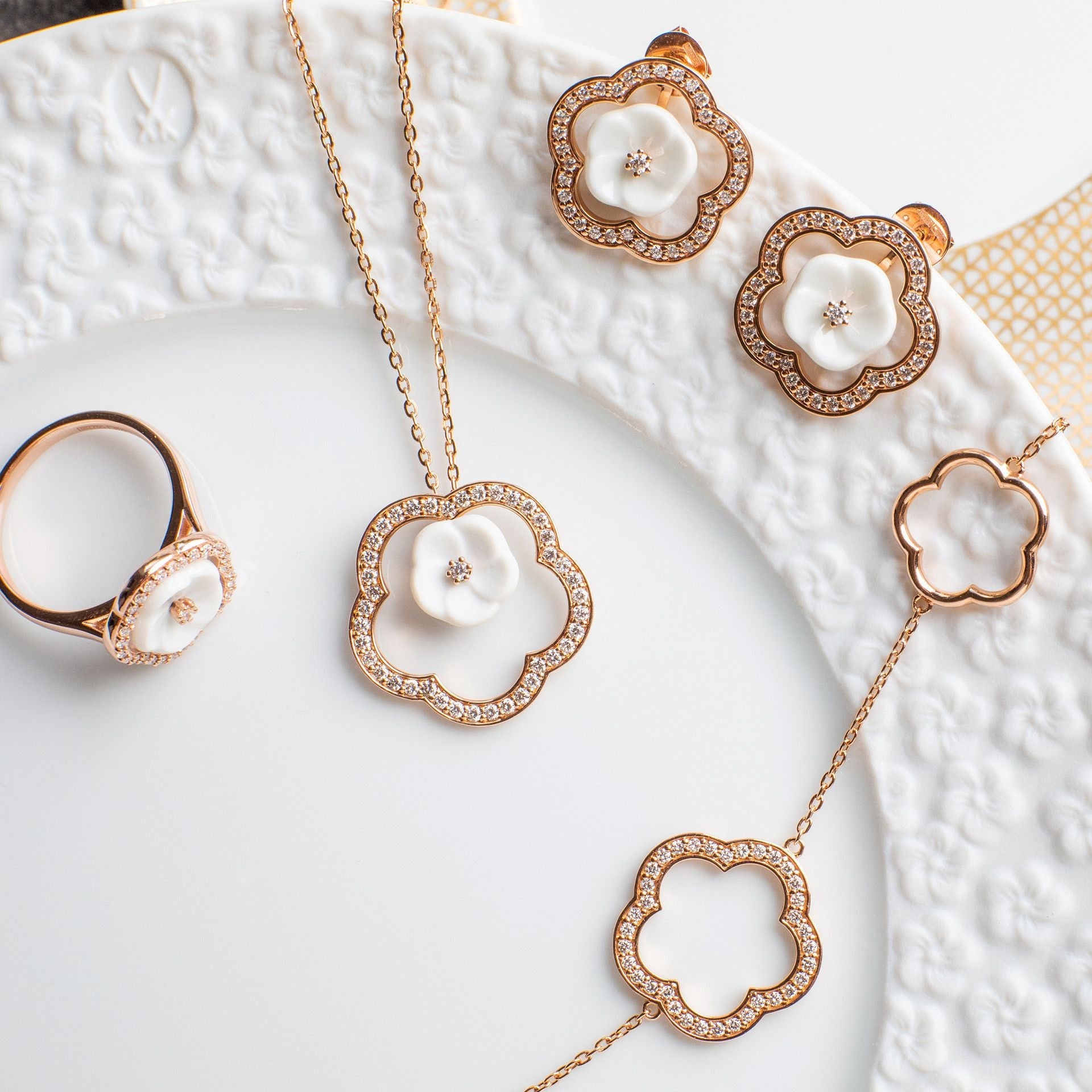 Schmuck - Set Royal Blossom Frame, 750 Roségold | Meissen Royal Blossom Collection mpj80bf168c4 - Meissen Weimar