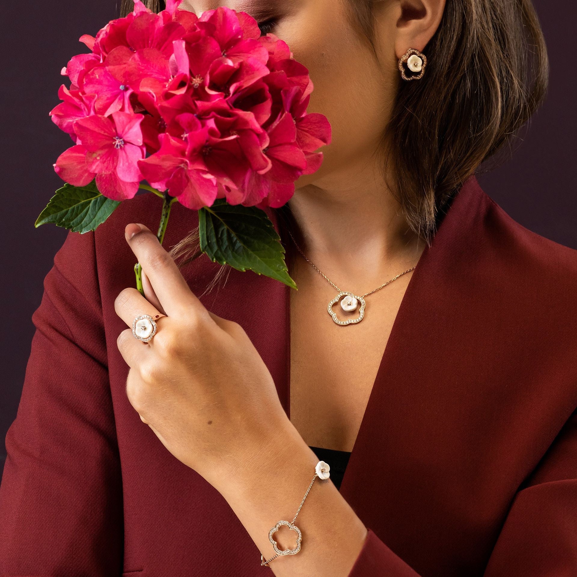 Schmuck - Set Royal Blossom Frame, 750 Roségold | Meissen Royal Blossom Collection mpj80bf168c4 - Meissen Weimar