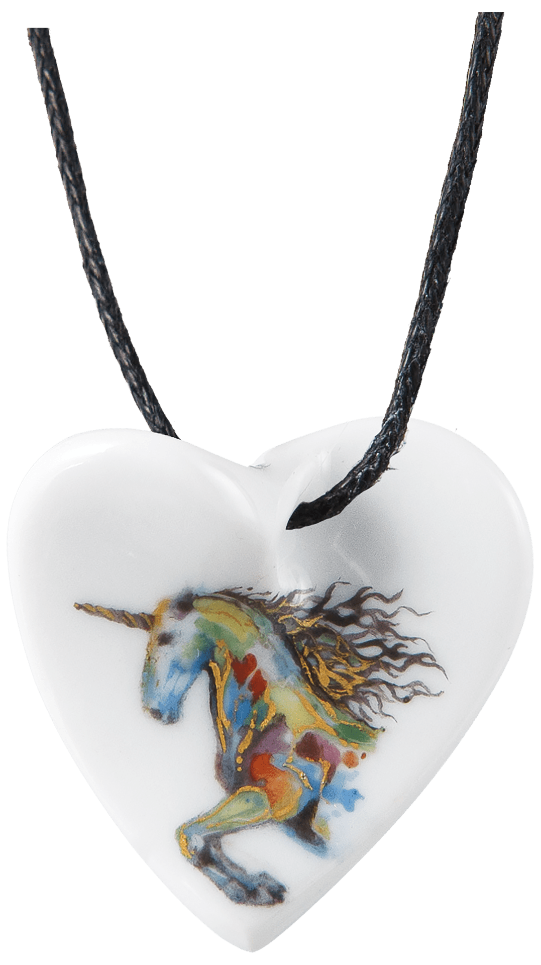 Schmuckanhänger Herz in Schwung, Einhorn, 2,5 x 2,5 cm | Meissen Hearts 936103 - 71000 - Meissen Weimar