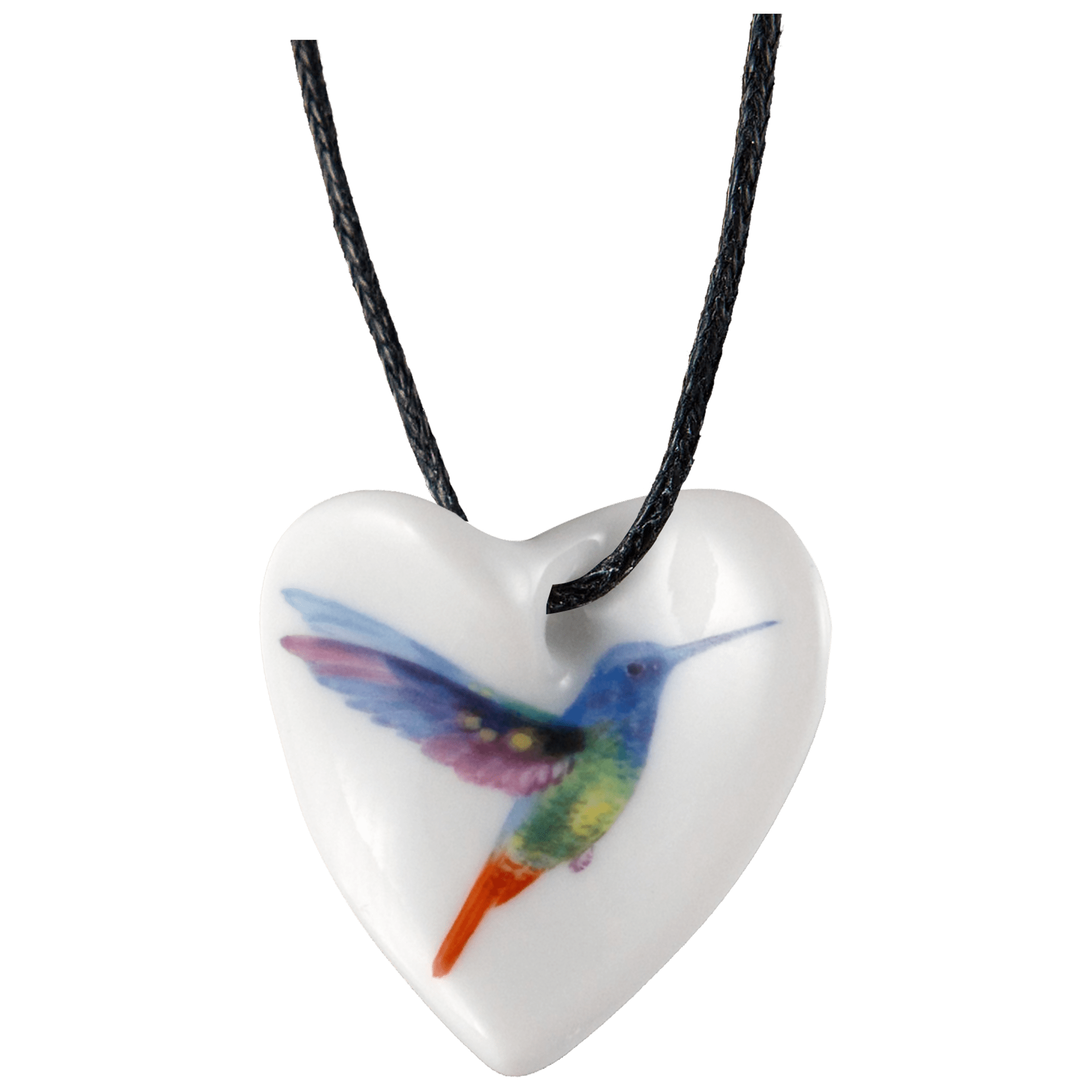 Schmuckanhänger Herz in Schwung, Kolibri, bunt, 2,5 x 2,5 cm | Meissen Schmuck 61A175 - 71000 - Meissen Weimar
