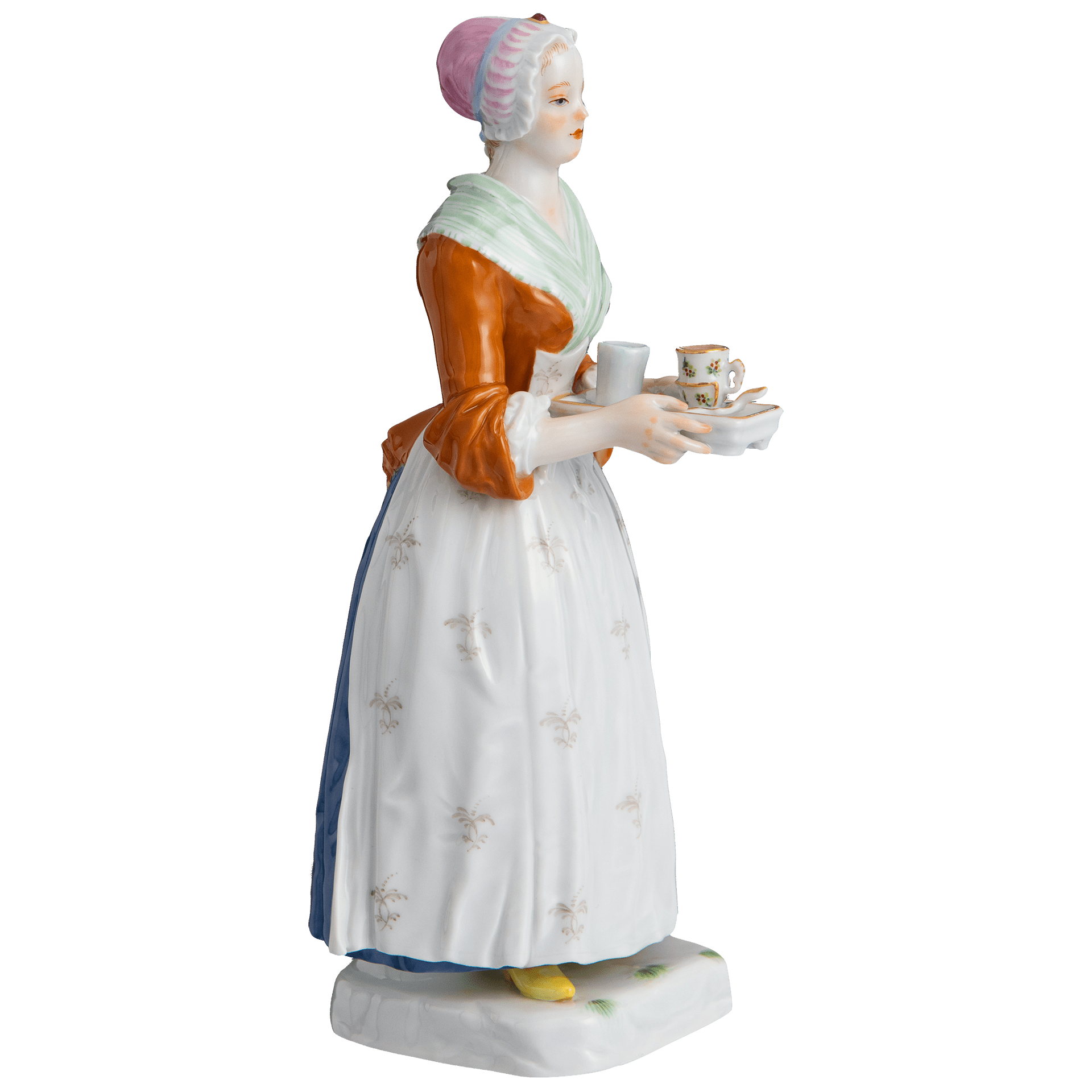 Schokoladenmädchen, klein, Bunt und gold staffiert, H 18,5 cm | Meissen Einzelplastik 90C300 - 73431 - Meissen Weimar