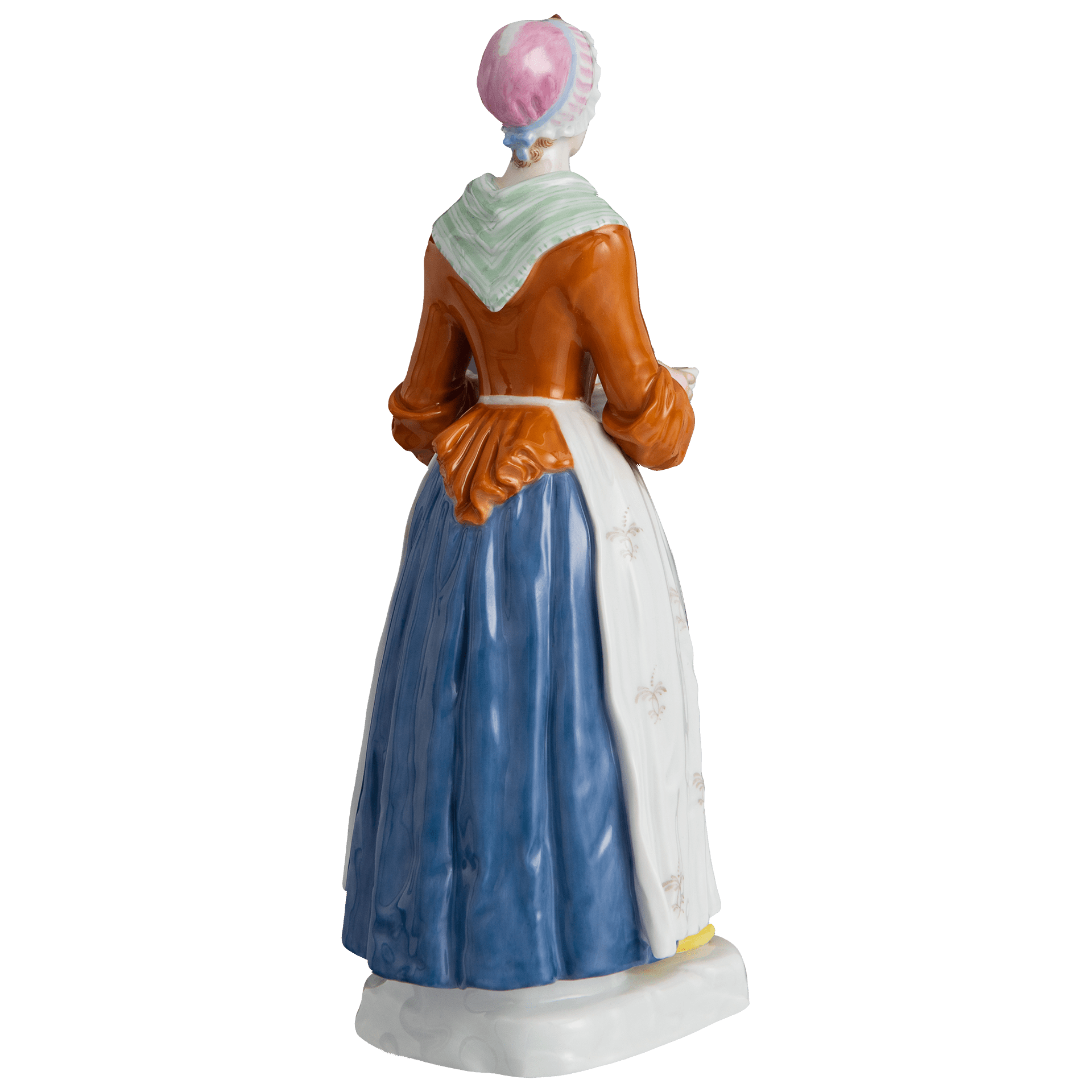 Schokoladenmädchen, klein, Bunt und gold staffiert, H 18,5 cm | Meissen Einzelplastik 90C300 - 73431 - Meissen Weimar