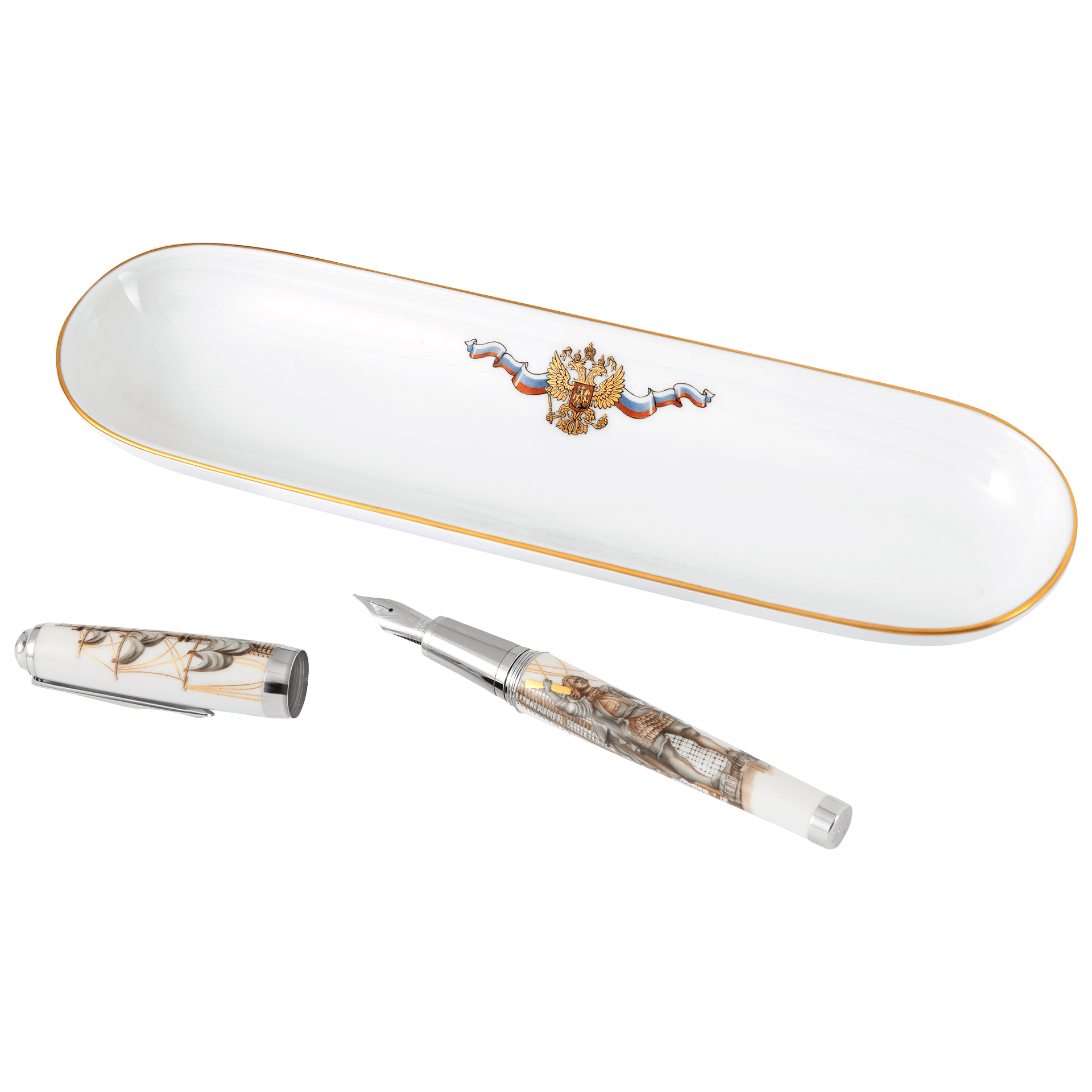 Schreib - Set, Peter der Große, limitiert, H 2,5 cm, L 25 cm | Meissen Limitierte Meisterwerke 29b284 - c5803 - Meissen Weimar
