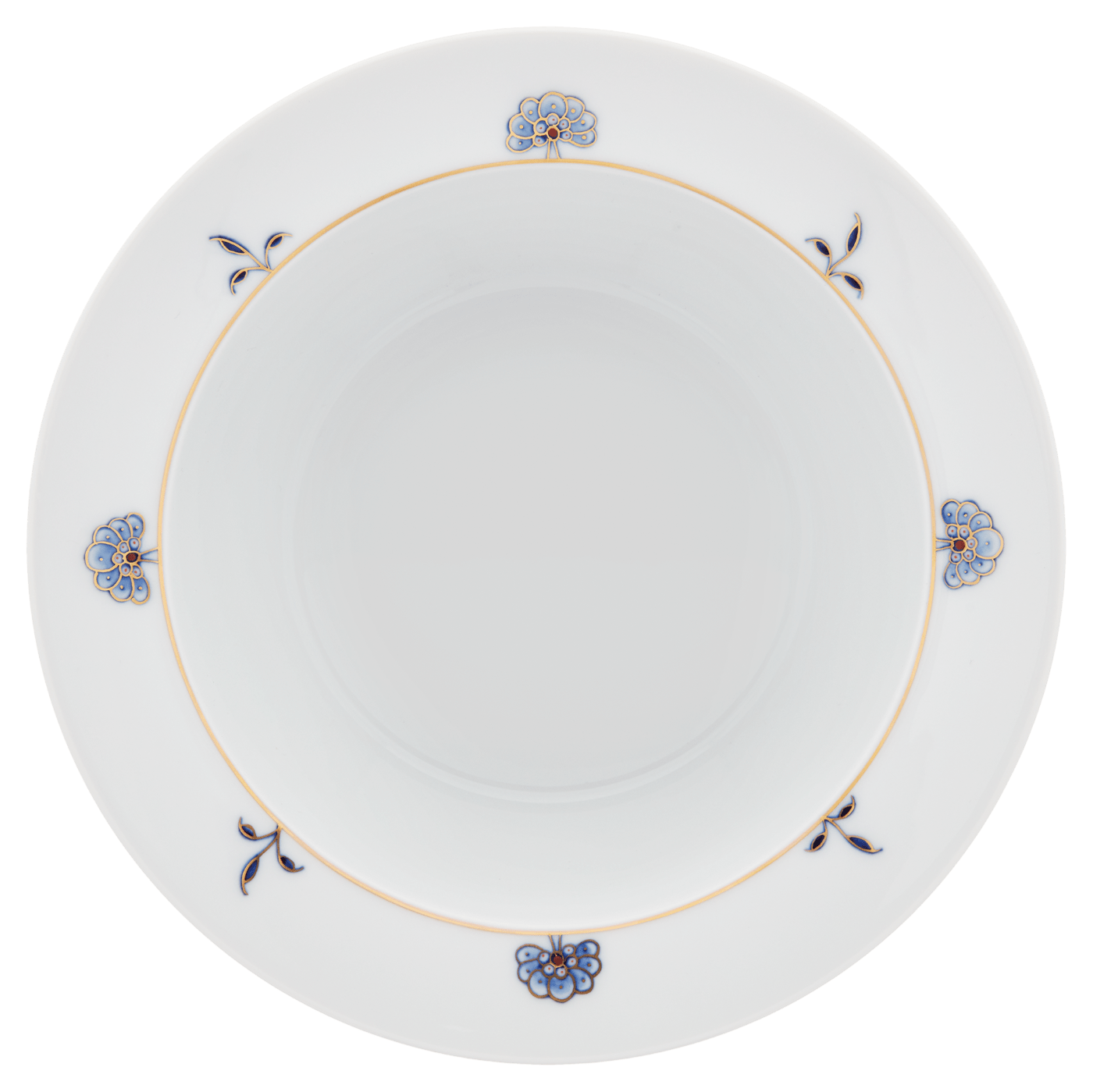 Schüssel, mittel, Blütenzweige, Blütenrosetten, Ø 20,5 cm | Meissen No. 41 Noble Blue 802990 - 41440 - Meissen Weimar