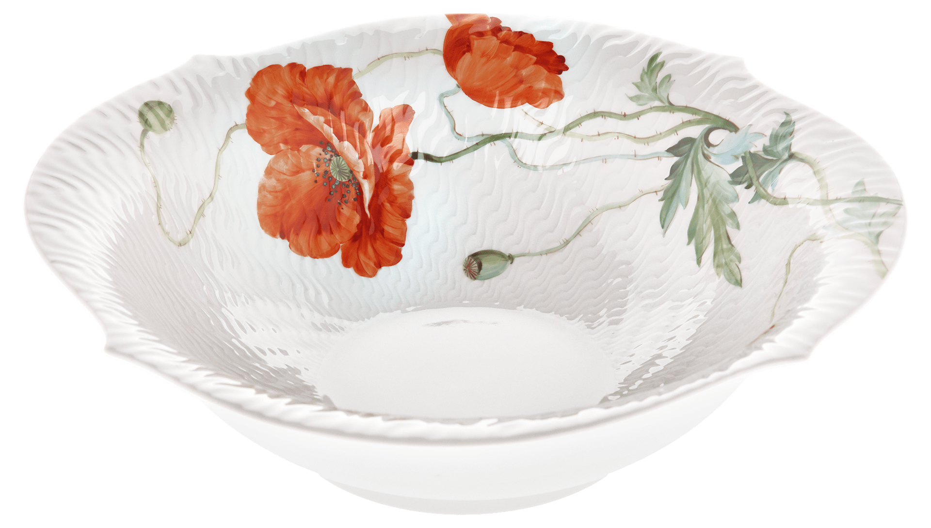Schüssel Wilder Mohn Ø 27 cm | Meissen Wellenspiel Relief 615201 - 29441 - Meissen Weimar