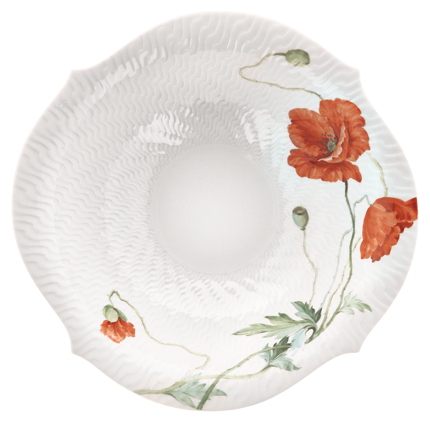 Schüssel Wilder Mohn Ø 27 cm | Meissen Wellenspiel Relief 615201 - 29441 - Meissen Weimar
