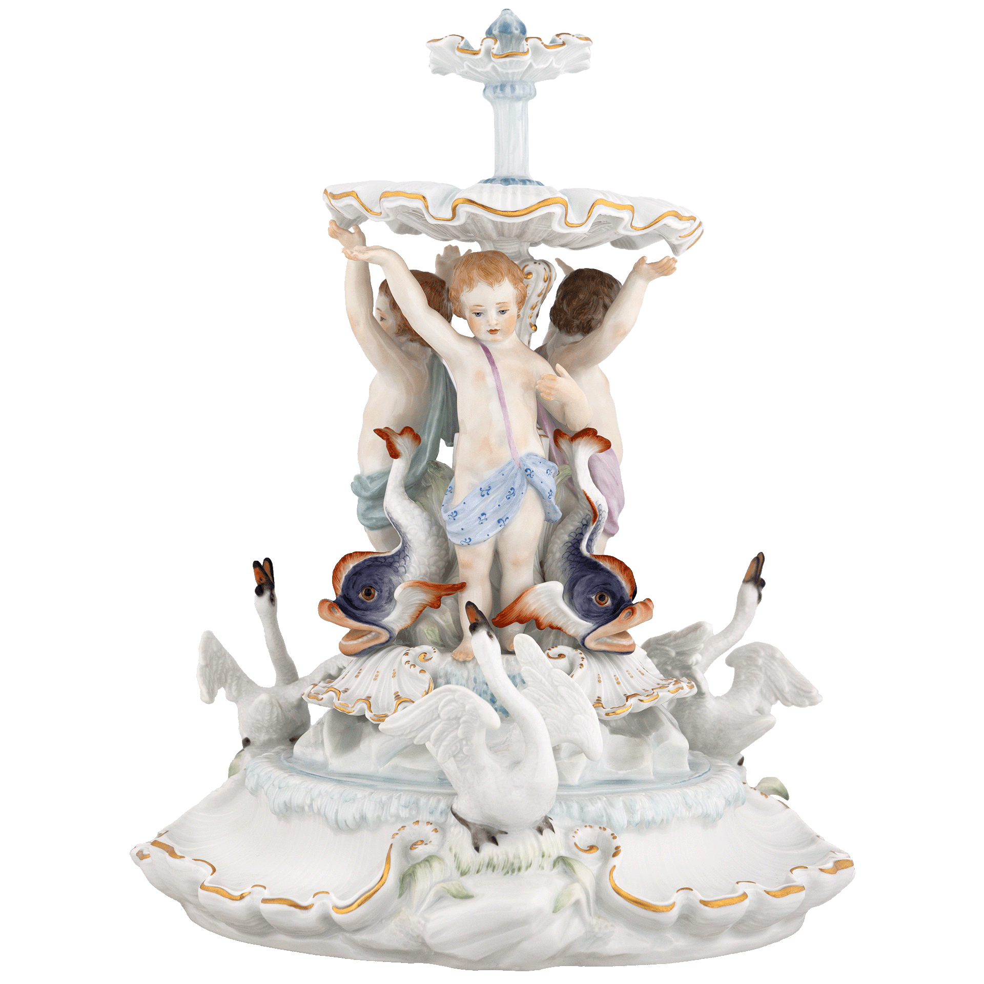 Schwanenfontaine, Lim. 25, H 33 cm | Meissen Limitierte Meisterwerke 900384-80M21 - Meissen Weimar
