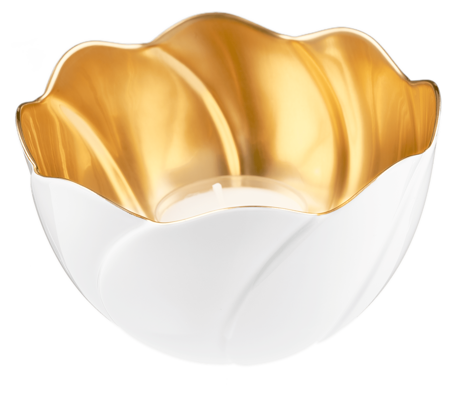 Seerosenschälchen, innen Poliergold, H 6,5 cm | Meissen Schale Weiß 99A112 - 53N68 - Meissen Weimar