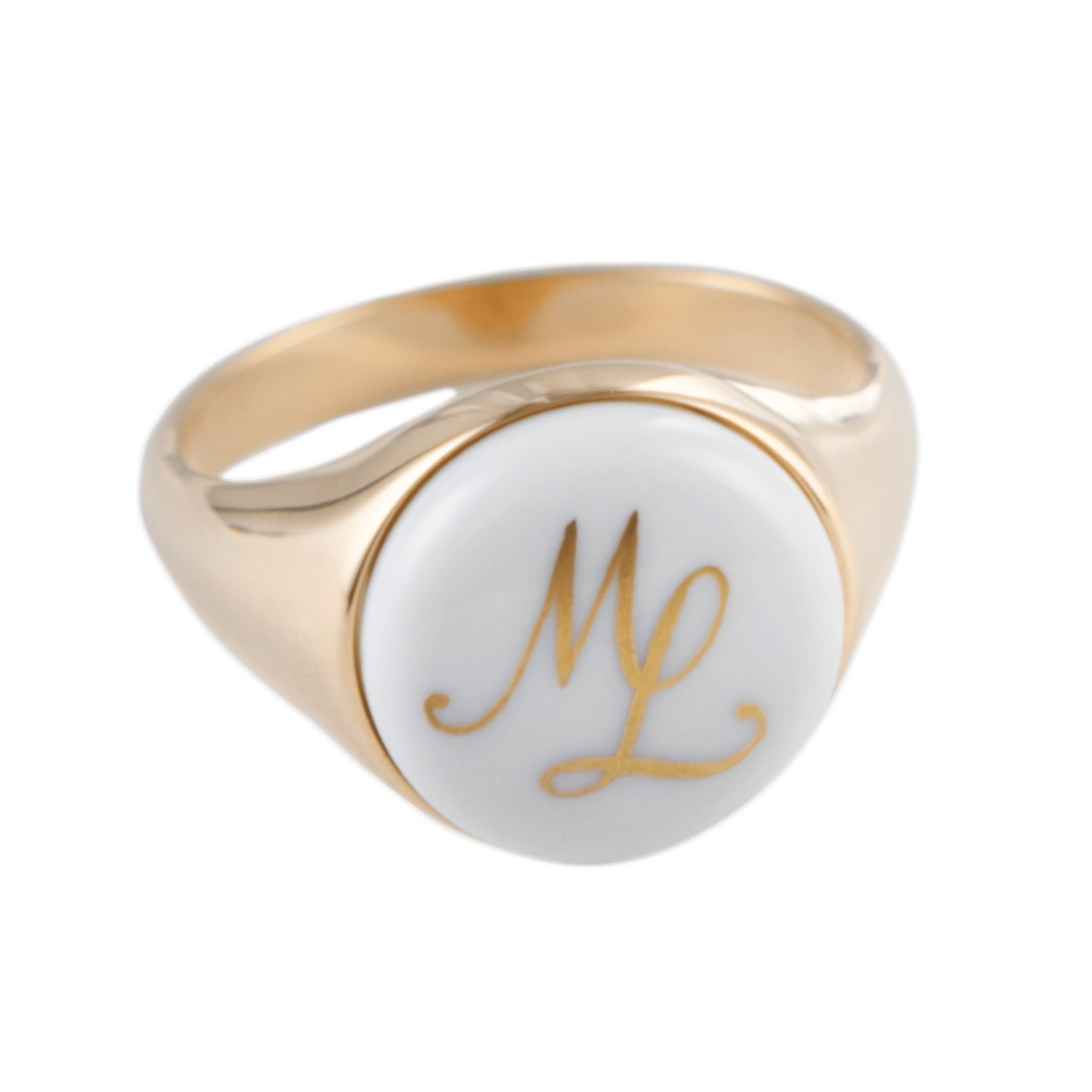 Siegelring Monogramm, Silber 925 rosé vergoldet | Meissen Schmuck Individuell 97b202-53mx2 - Meissen Weimar